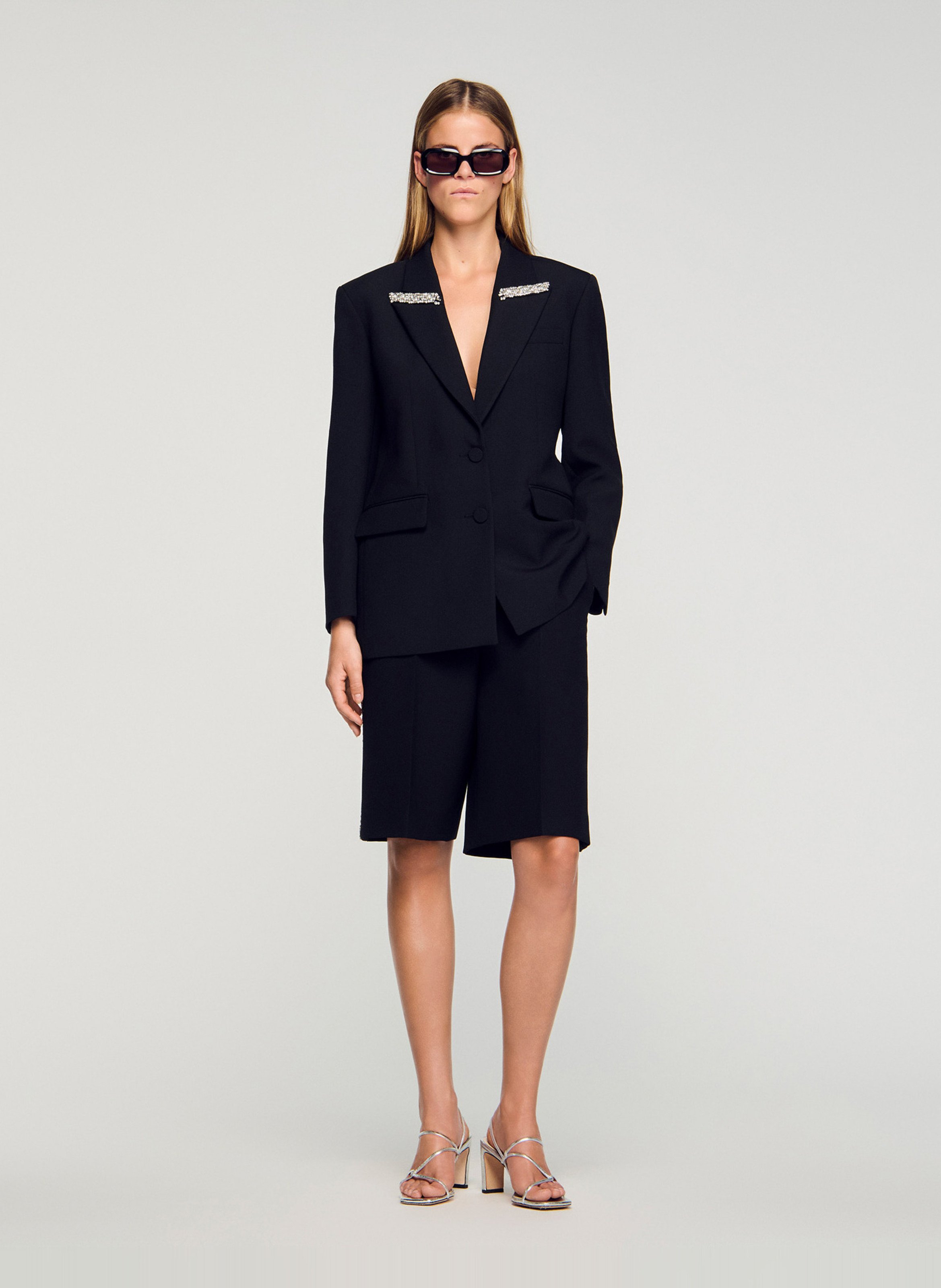 Veste de smoking droite  SANDRO Noir