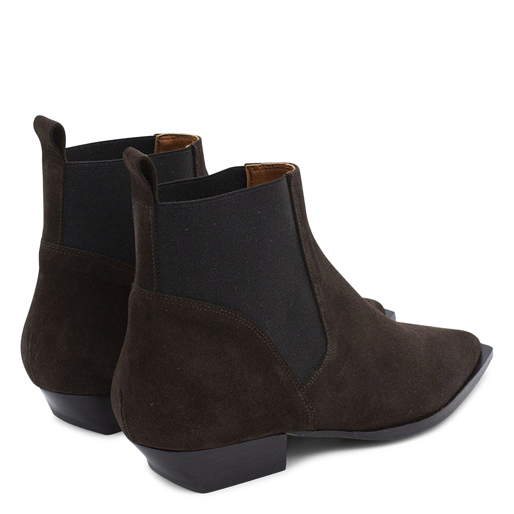 Bottines en cuir velours ANGEL ALARCON Marron
