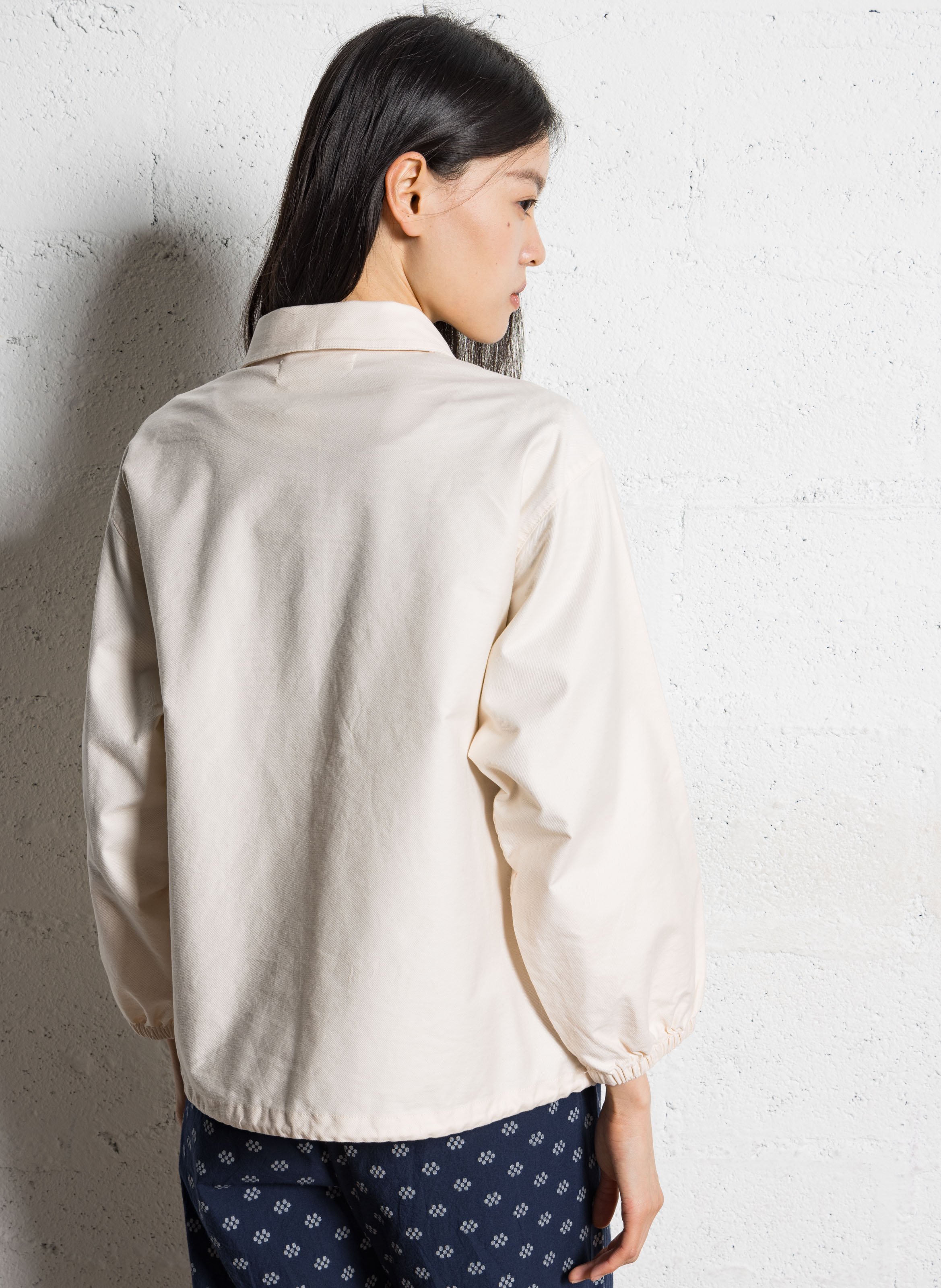 Classic straight collar jacket in mixed cotton NICE THINGS Pink