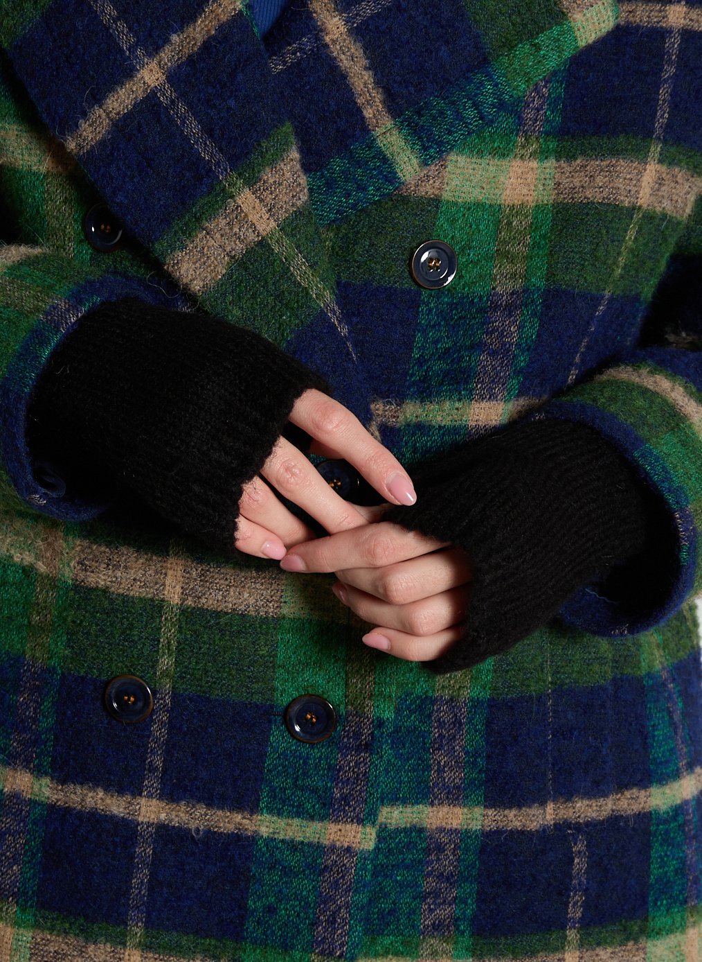 Einfarbige Strickhandschuhe I CODE Schwarz