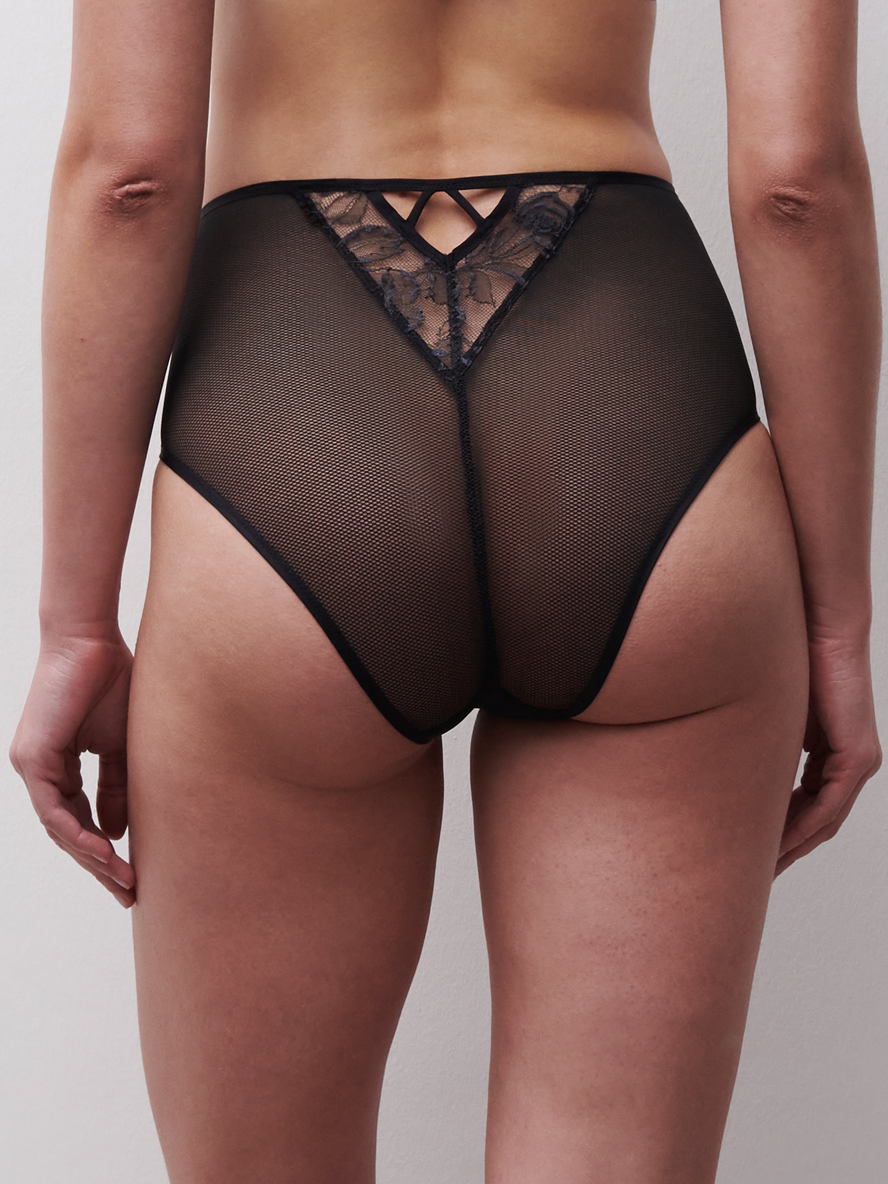 High-waisted panties CHANTELLE X Black