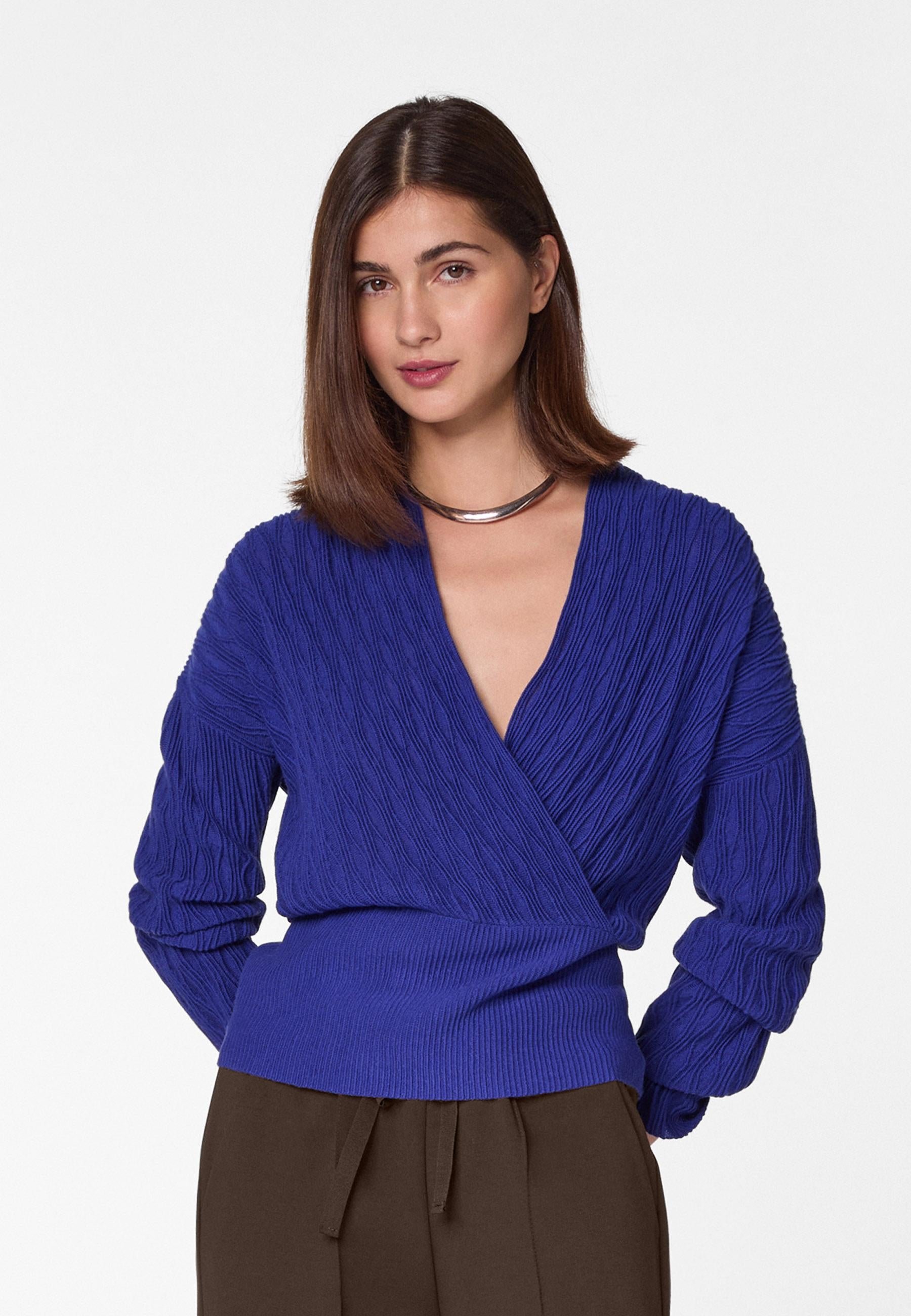 Merino wool wrap top RODIER Blue