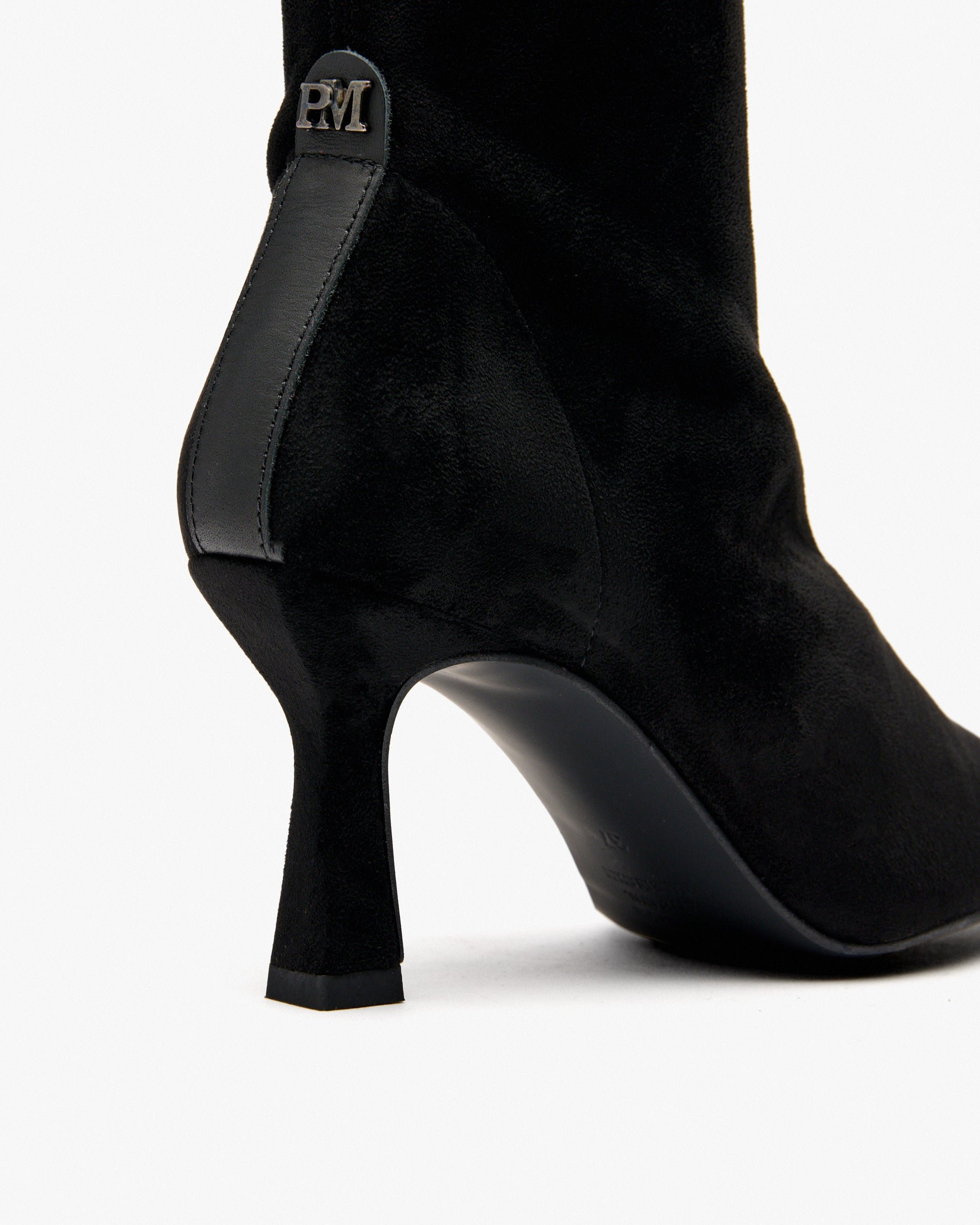 Black stretch fabric high boots with suede effect PEDRO MIRALLES Black
