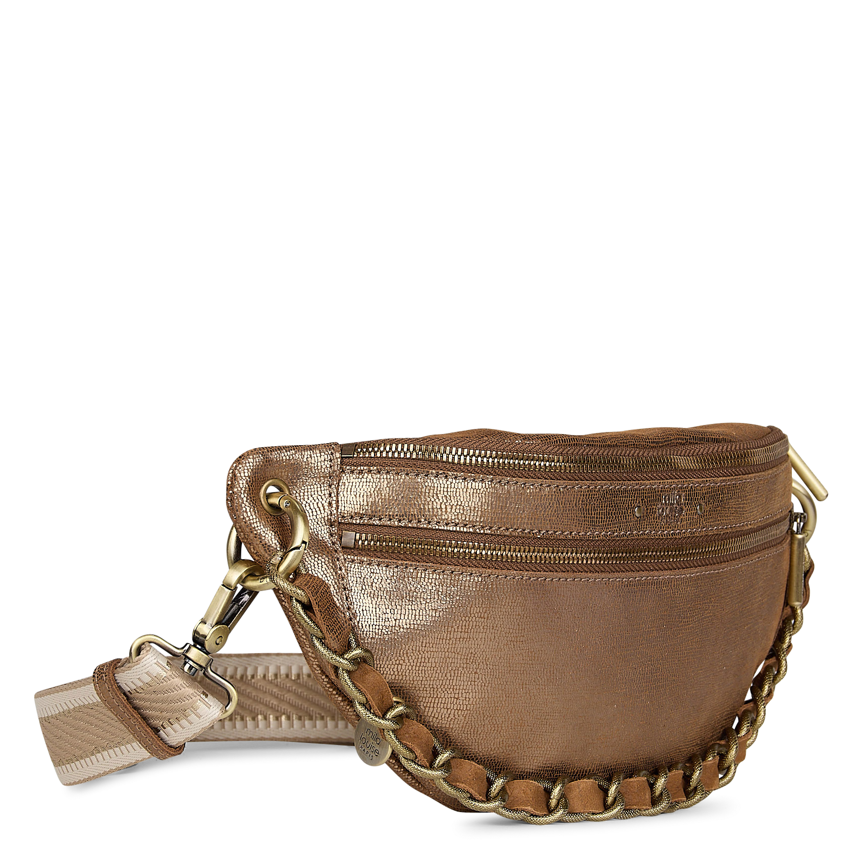 Leather waist bag MILA LOUISE Brown
