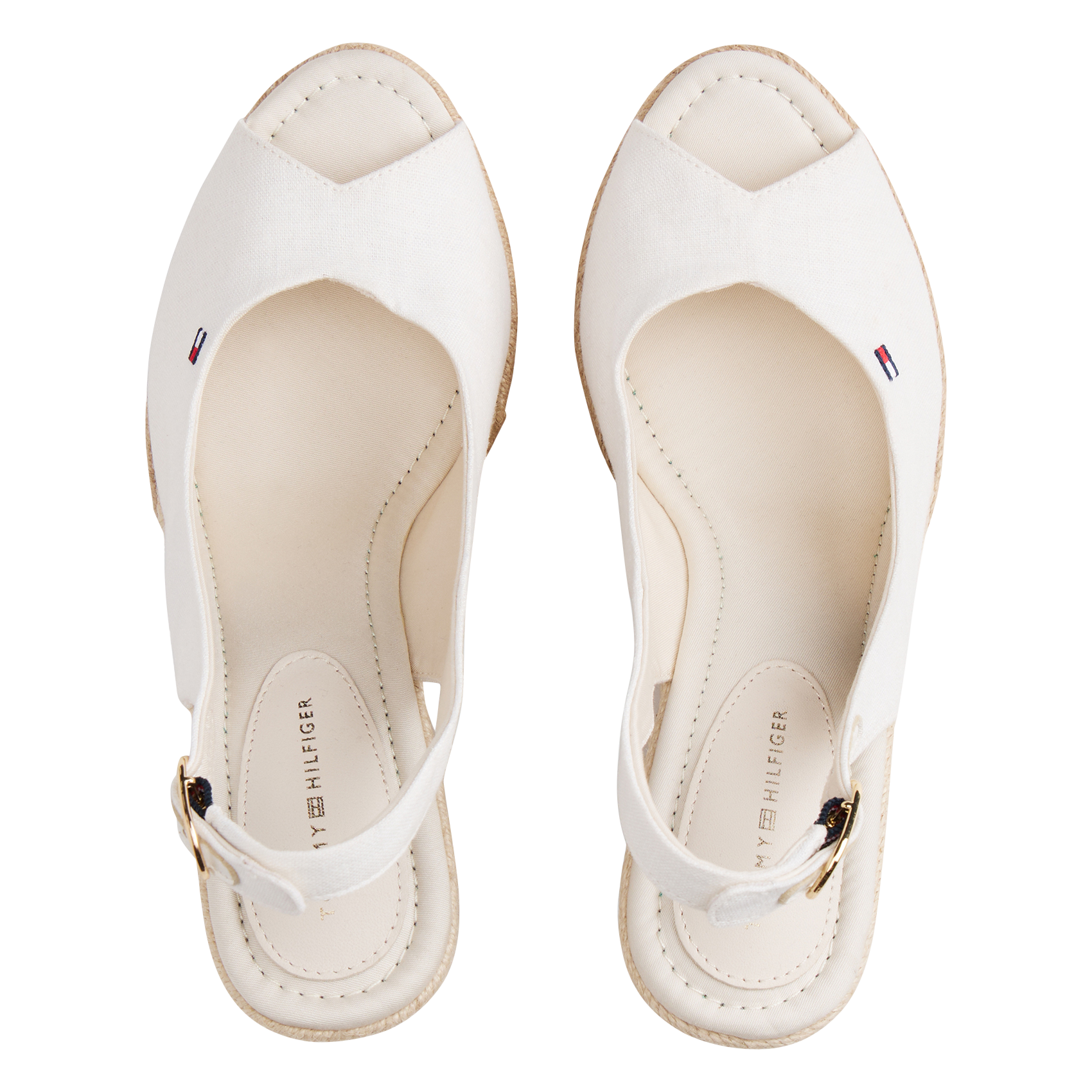 Sandales compensées en toile TOMMY HILFIGER Blanc