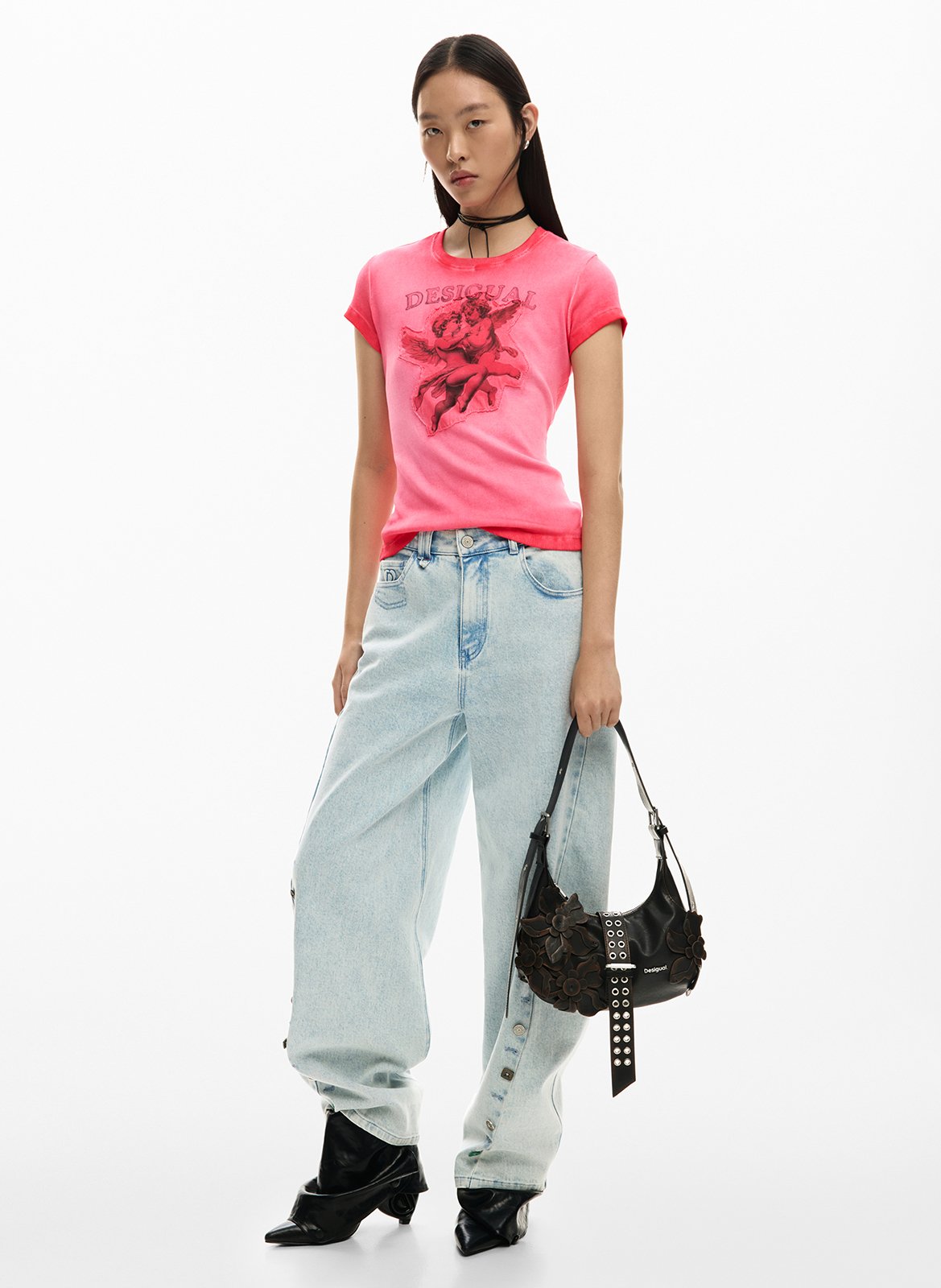 Sac porté épaule effet cuir DESIGUAL Marron