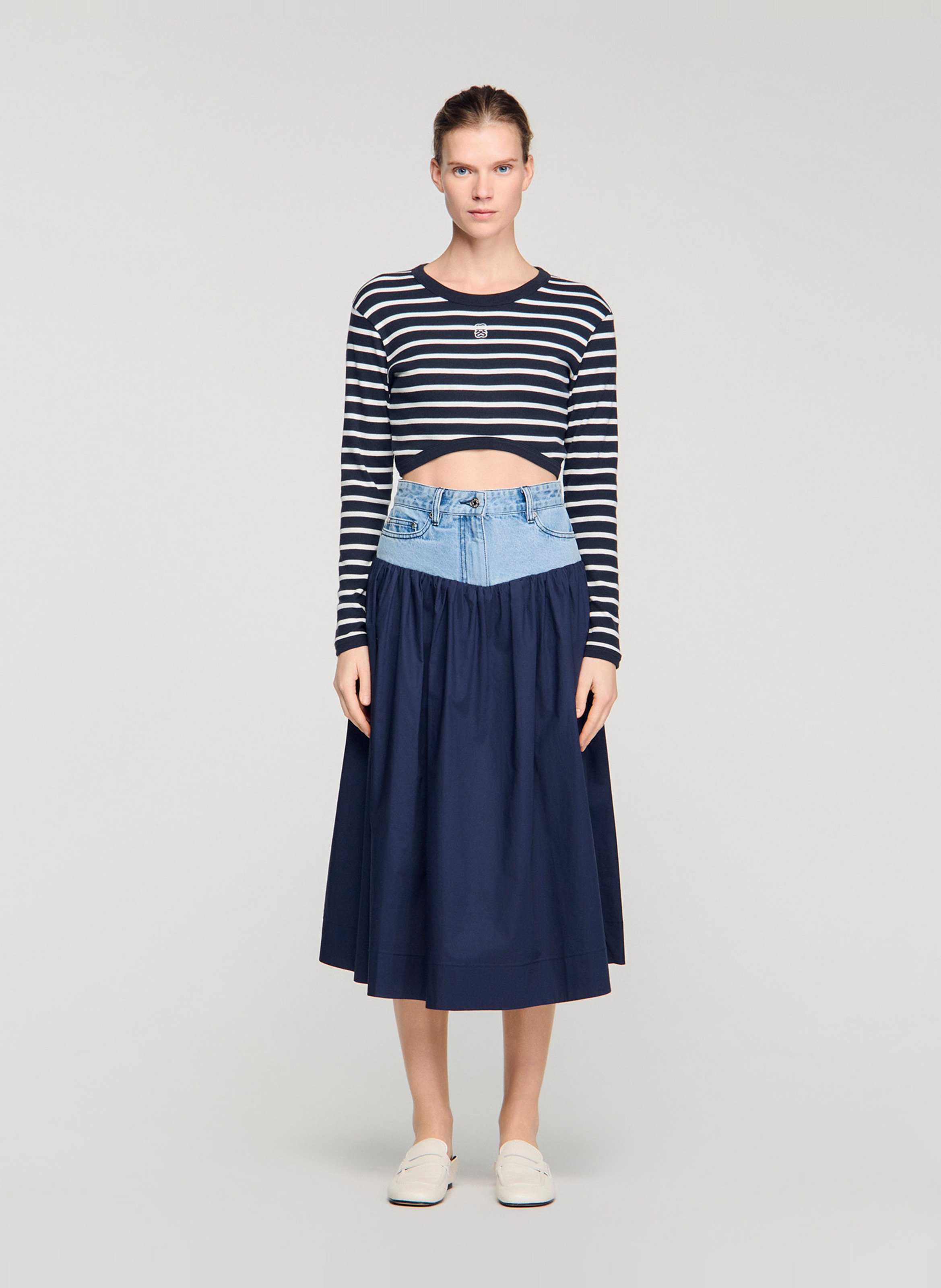 Halflange, gerende rok SANDRO Blauw