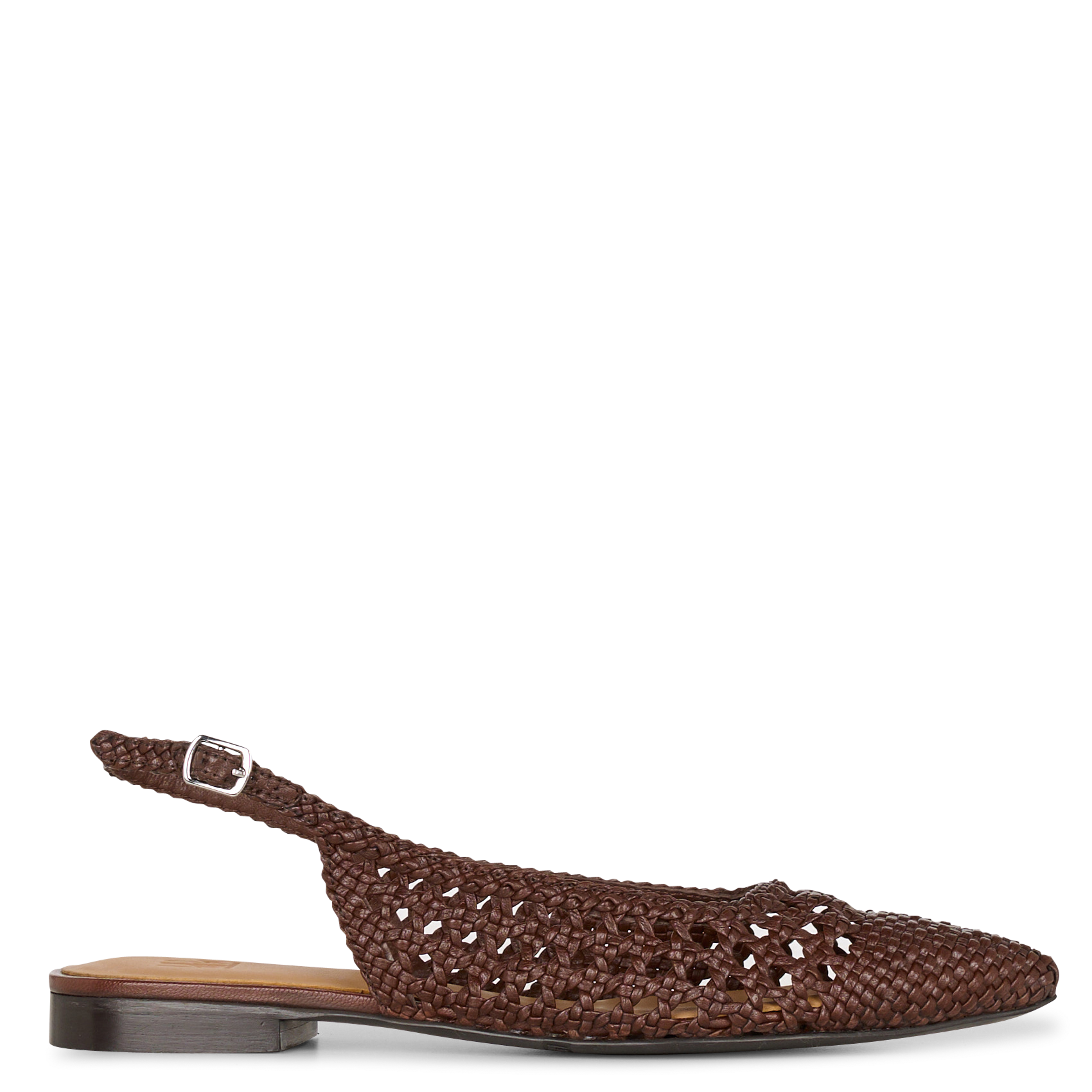 Ballerina's met slingback van gevlochten leer. BILLI BI