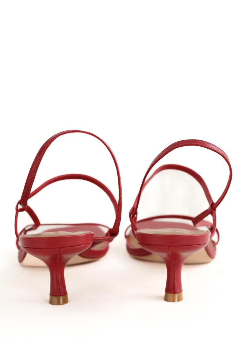 Faux leather sandals REFORMATION - Seconde Main Red