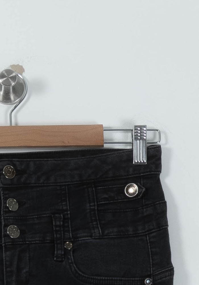 Cropped slim jeans with studs LIU JO - SECONDE MAIN Grey