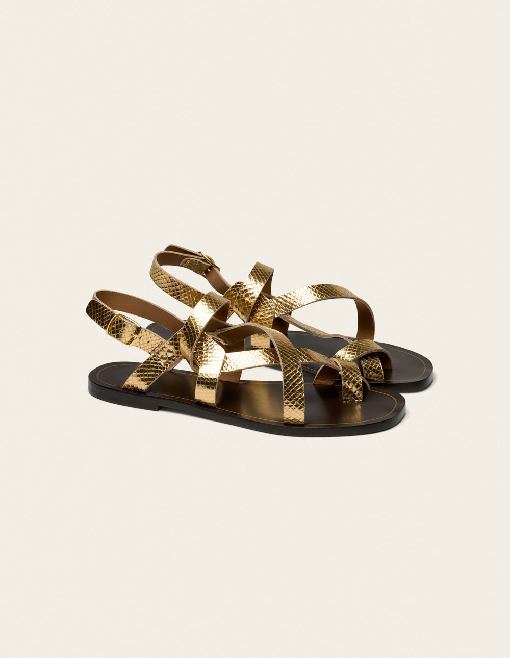 Faux leather sandals ODAJE Golden