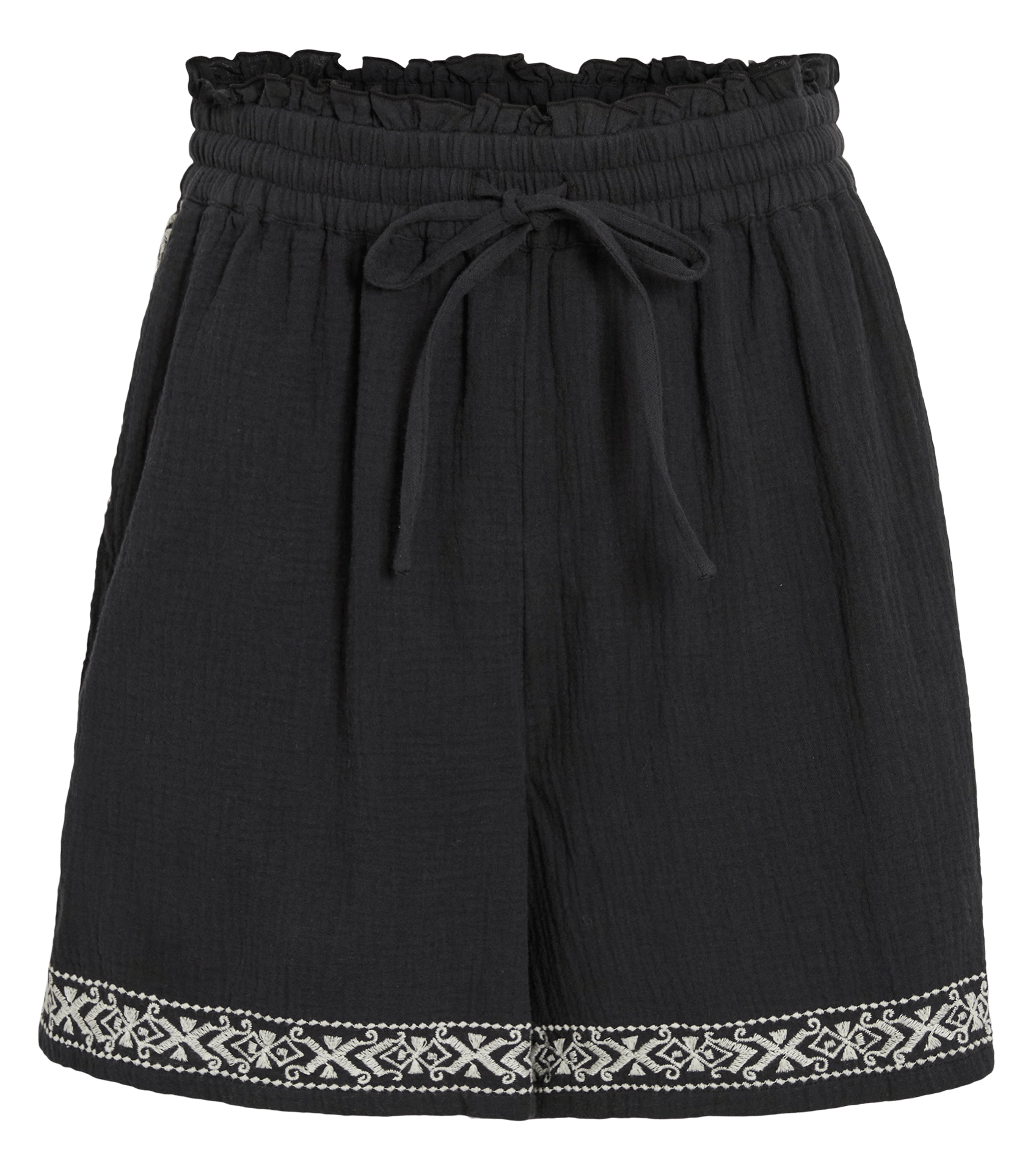 Short recto de algodón orgánico VILA Negro