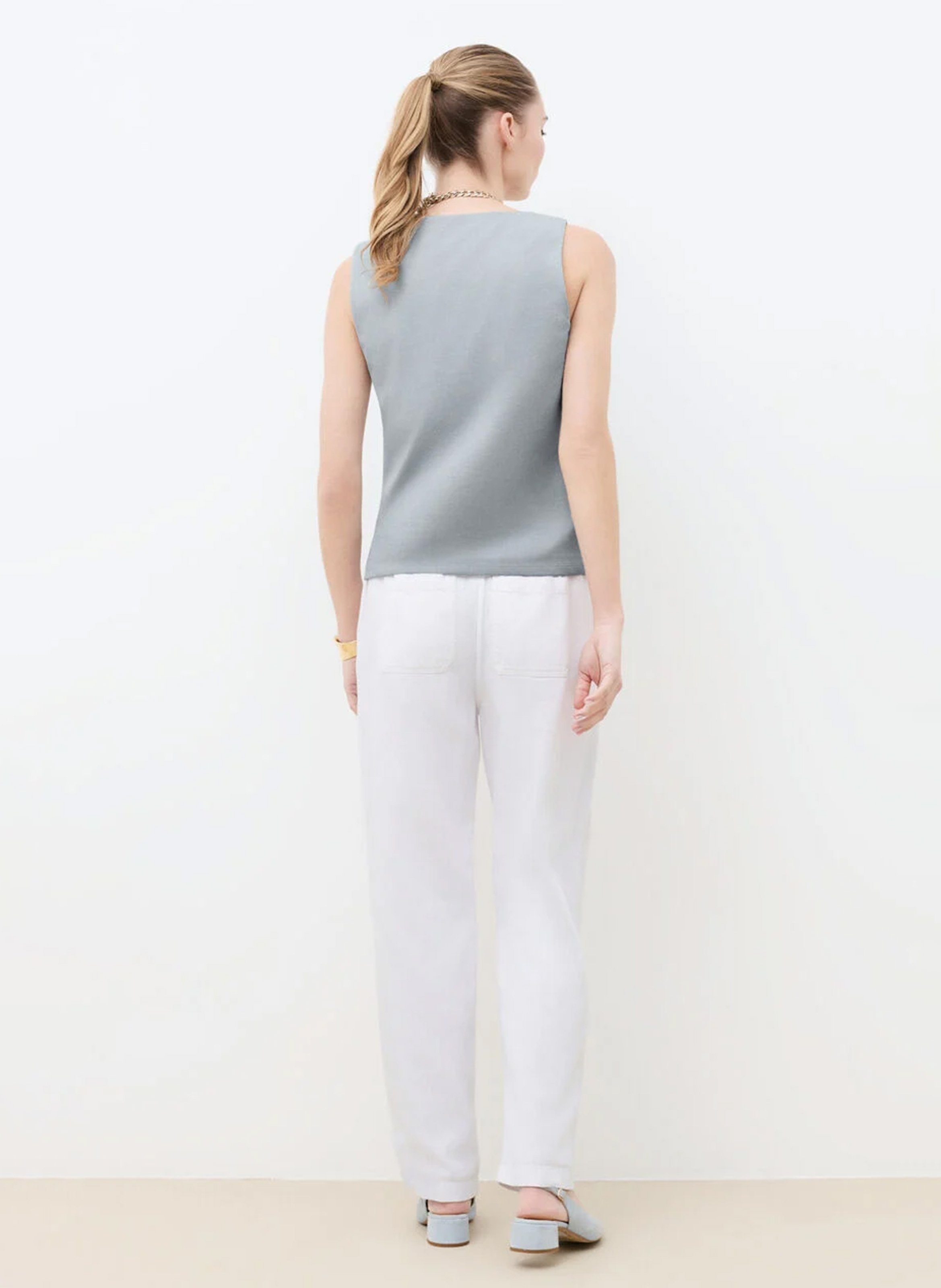 Pantalon droit en coton mélangé CAROLL Blanc