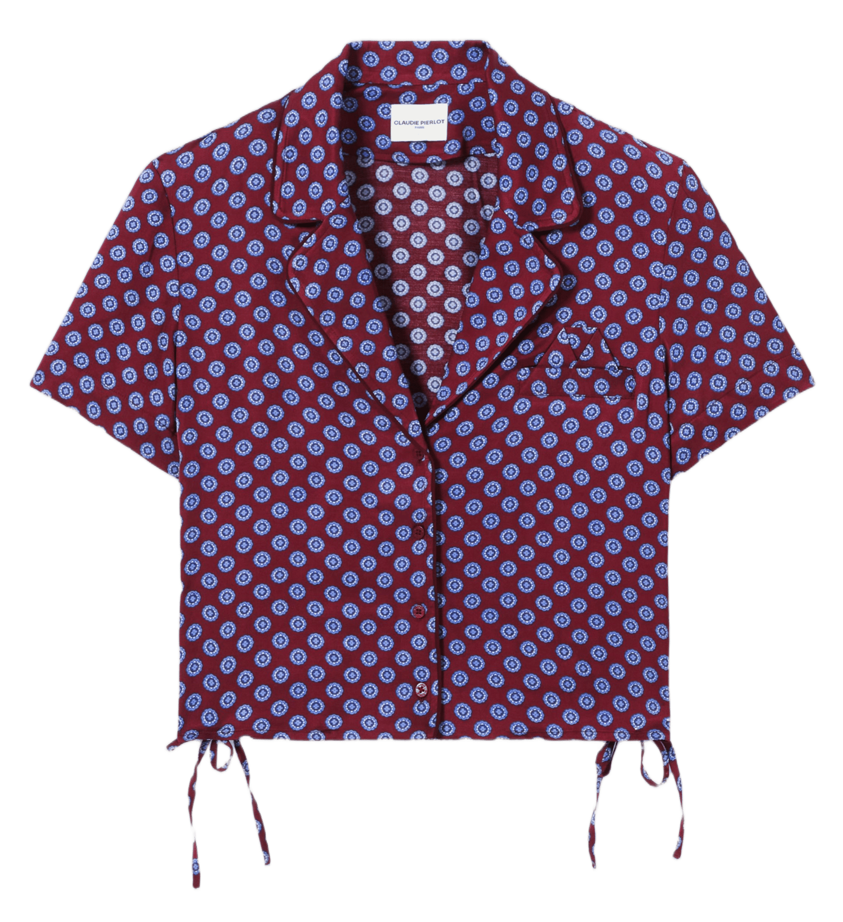 Chemise droite courte imprimée  CLAUDIE PIERLOT Rouge