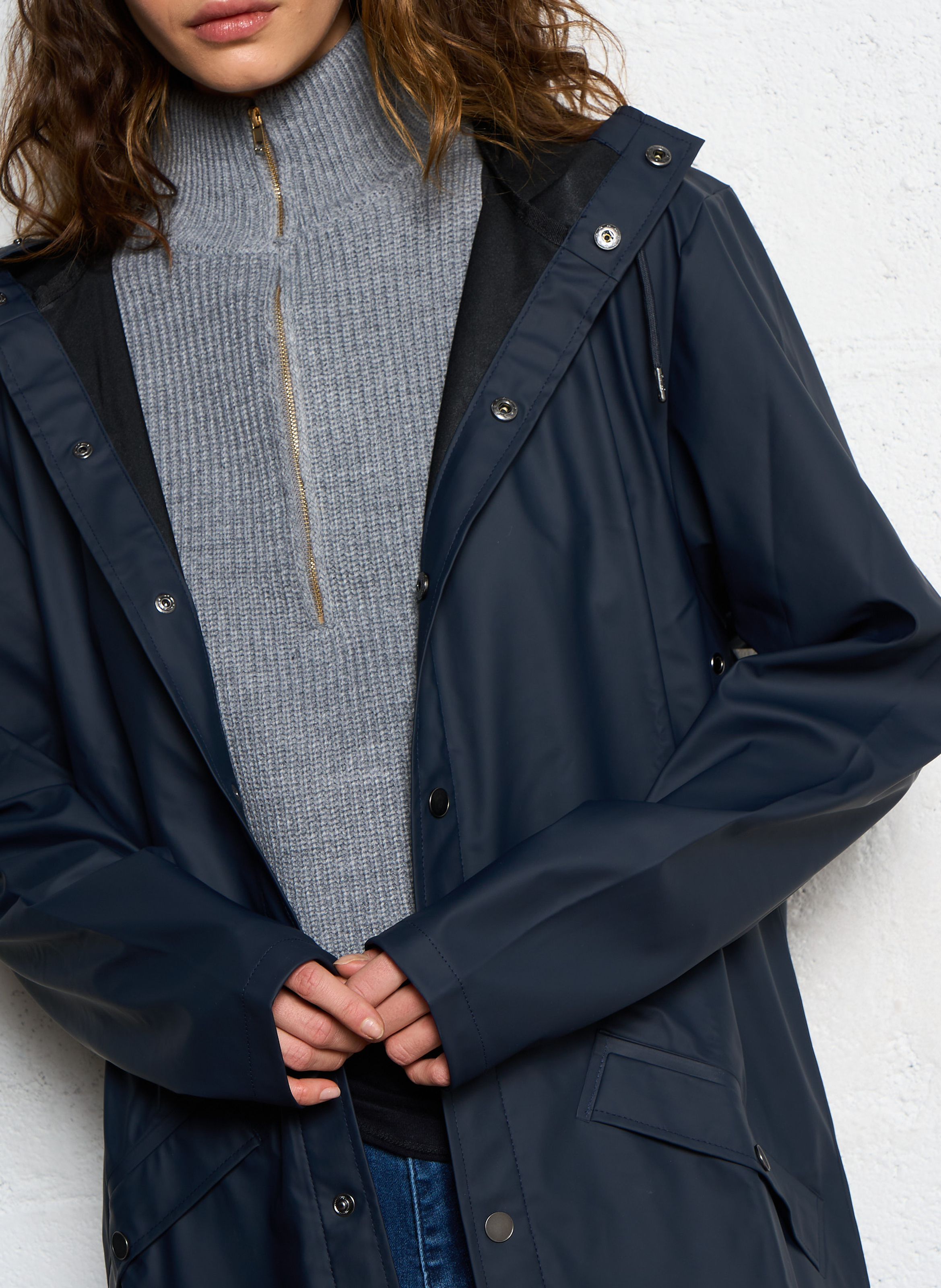 Wasserdichte Windjacke mit Kapuze RAINS Blau
