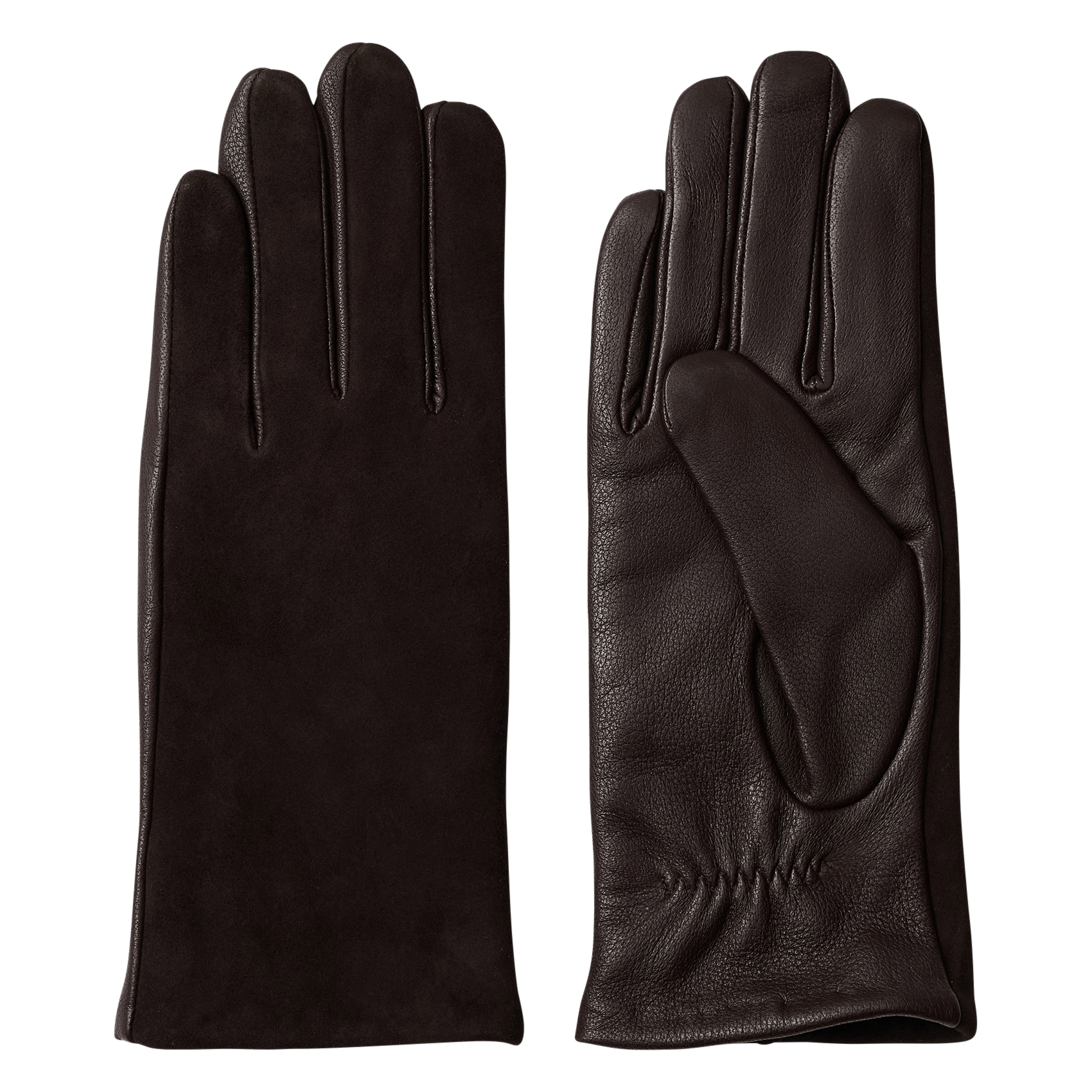 Gants en cuir SELECTED Marron