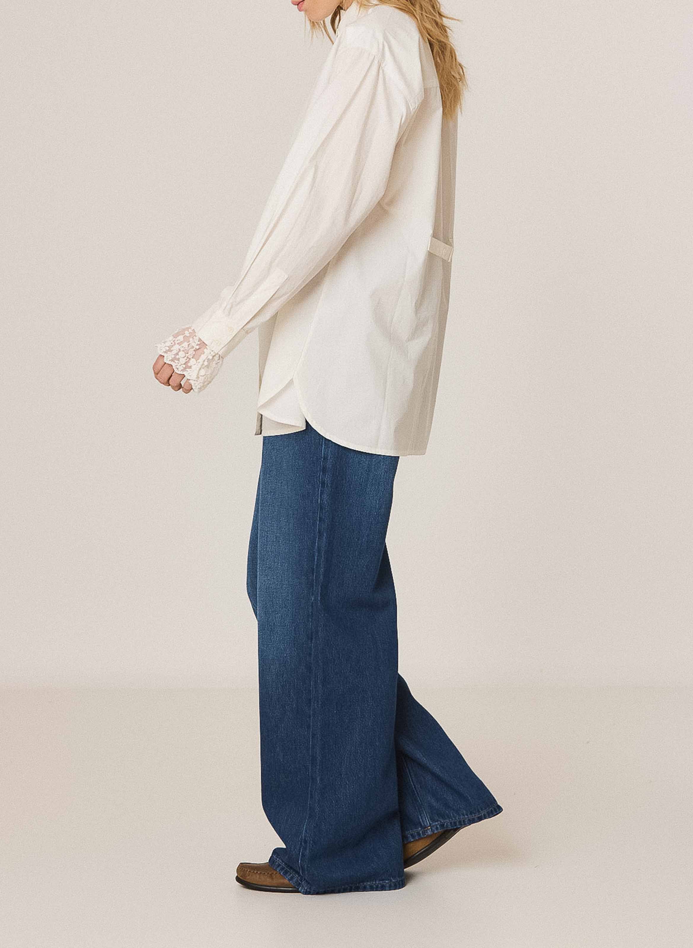 Oversized cotton shirt INDI & COLD White