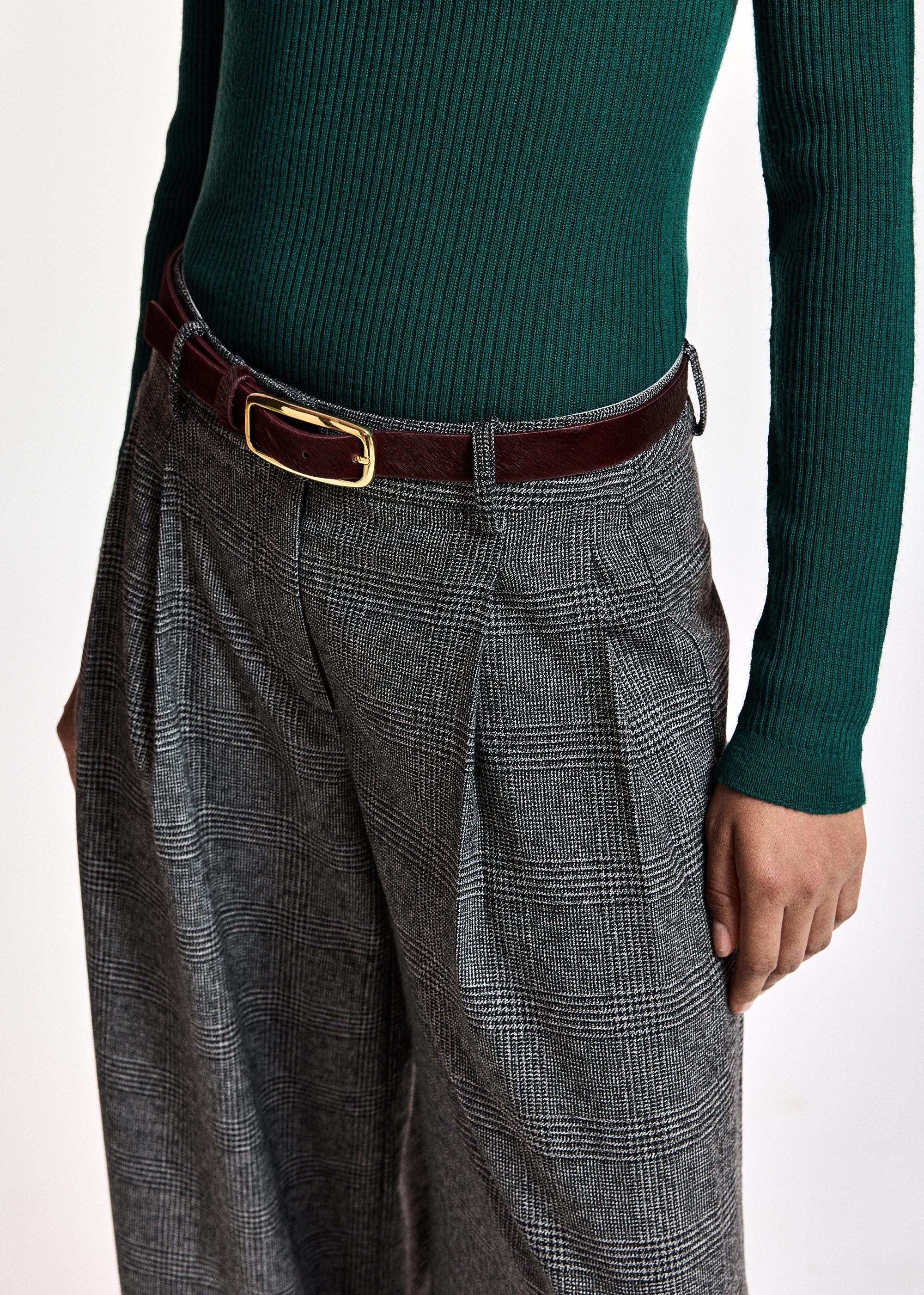 Pony leather belt | Brown ESSENTIEL ANTWERP Women