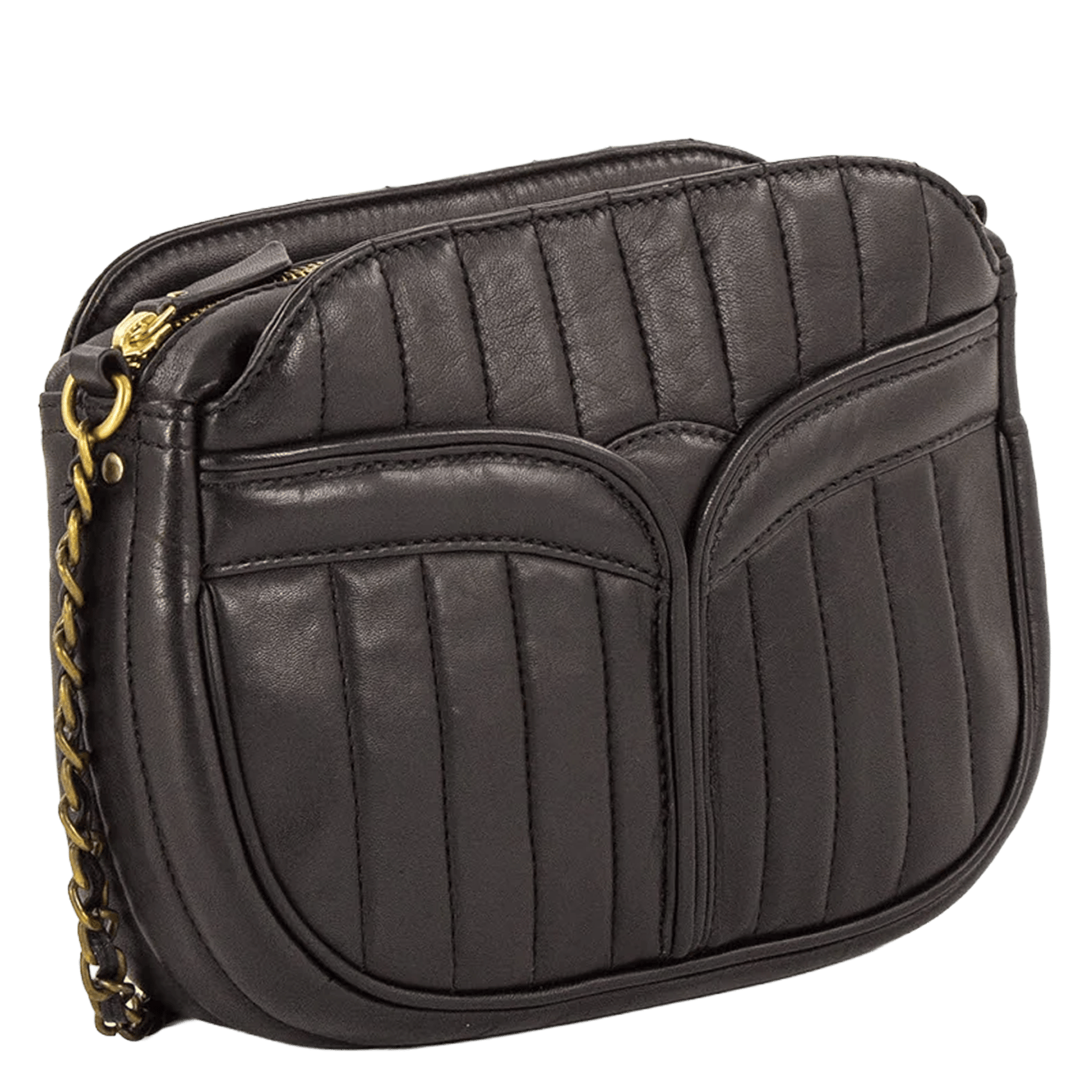 Sac bandoulière en cuir agneau SESSUN Noir