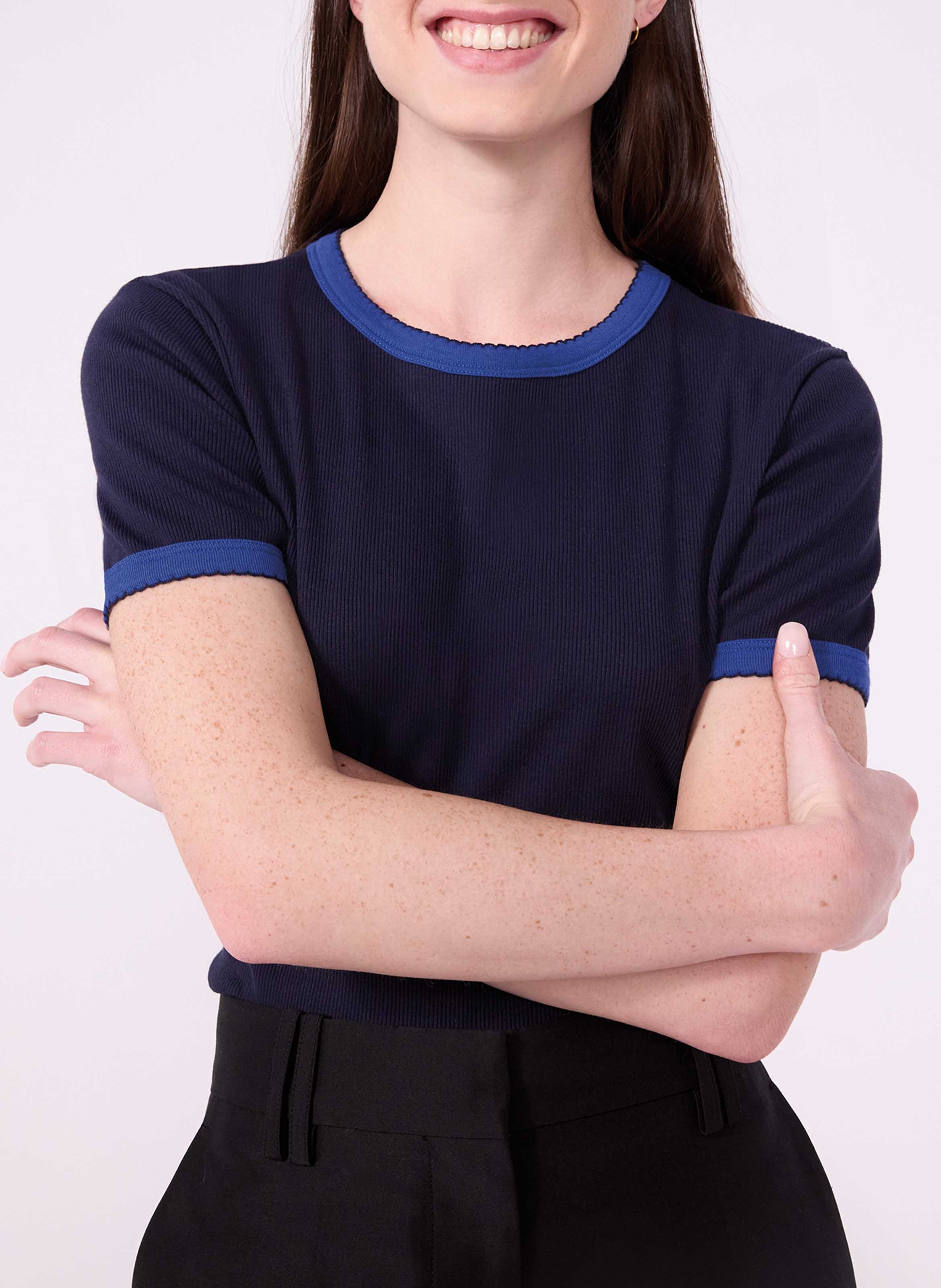 Round-neck cotton T-shirt PETIT BATEAU Blue