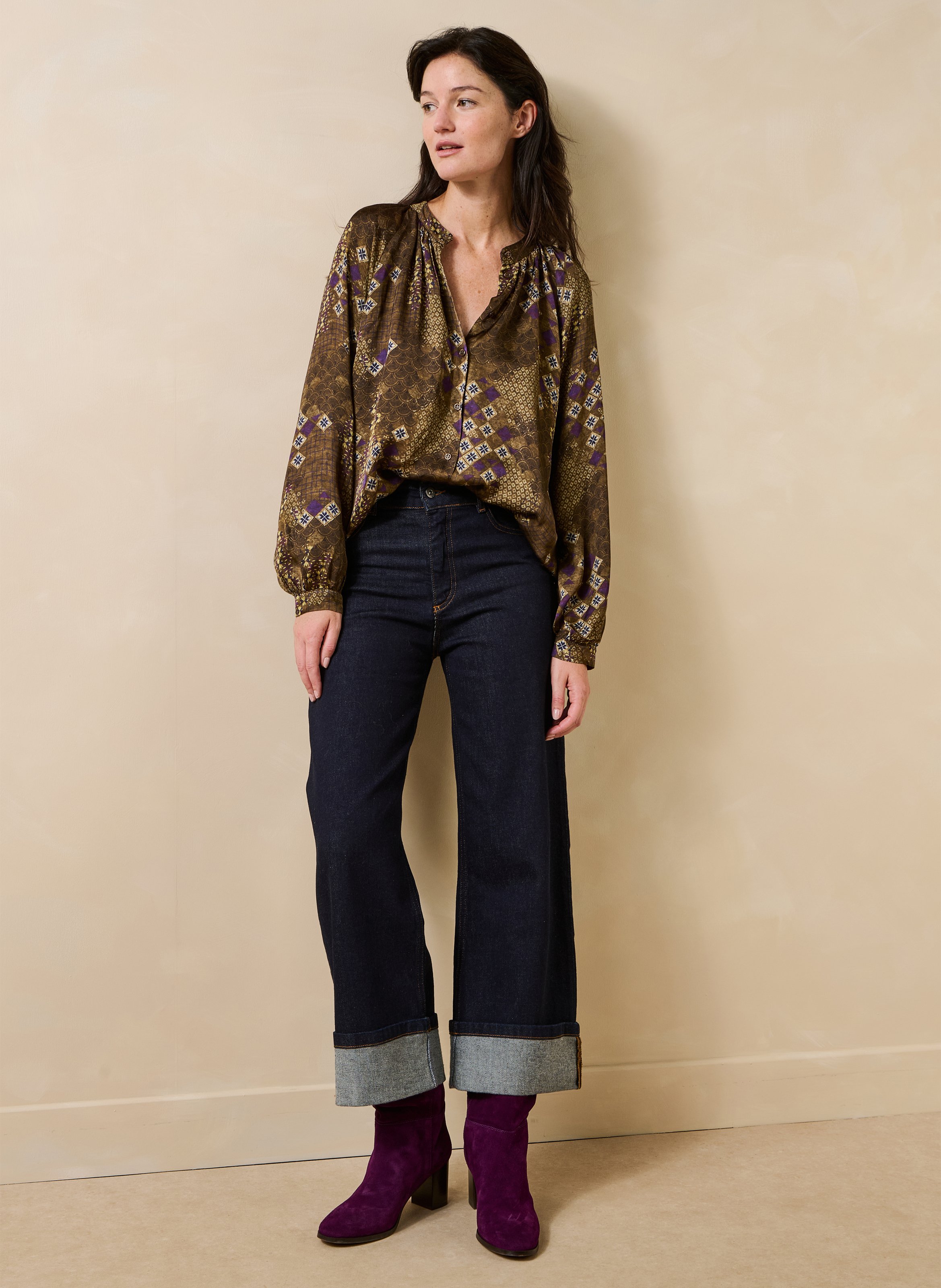 Chemise col rond LA FEE MARABOUTEE Multicolore