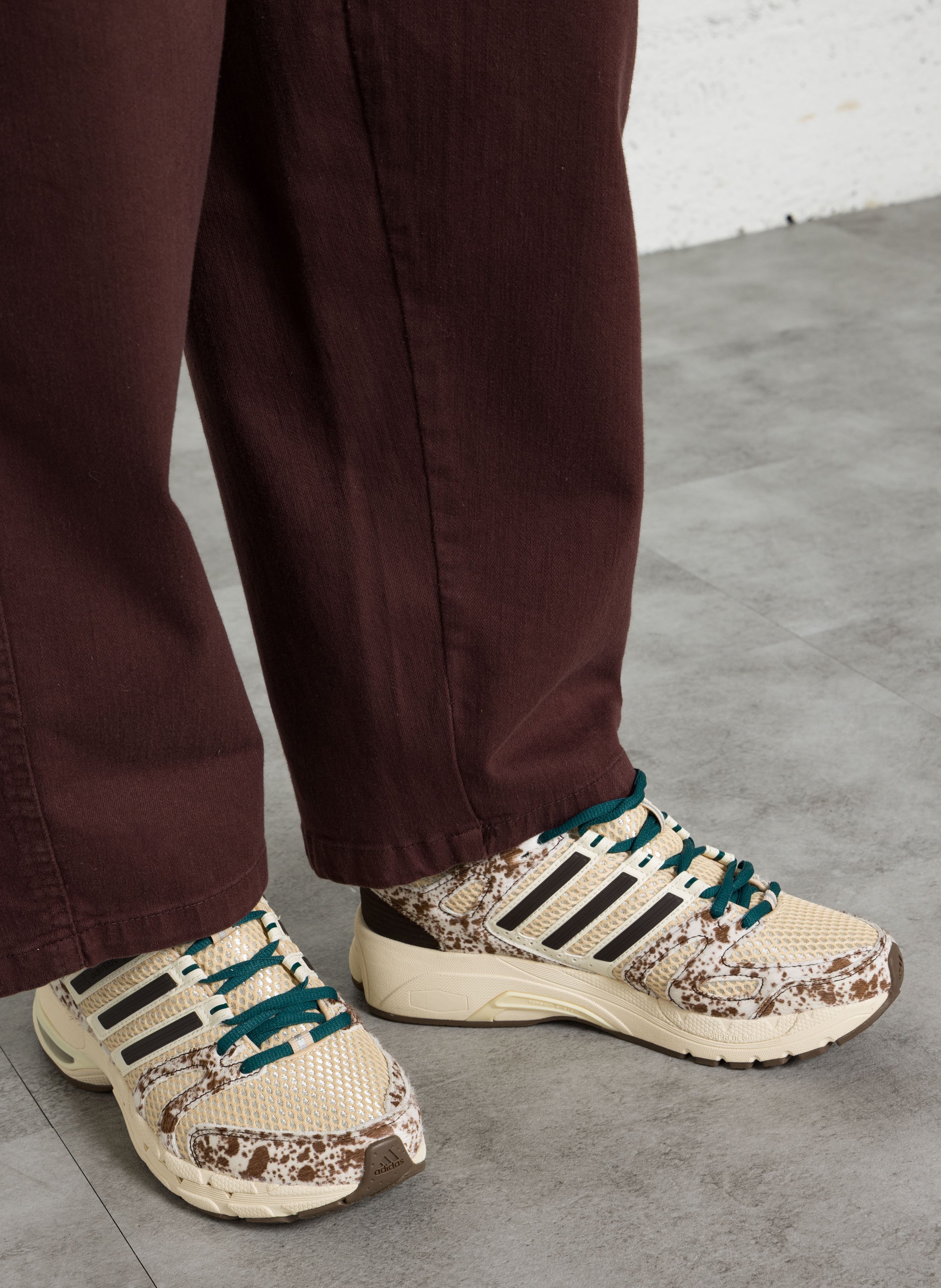 Gewebte Ledersneakers ADIDAS Weiss