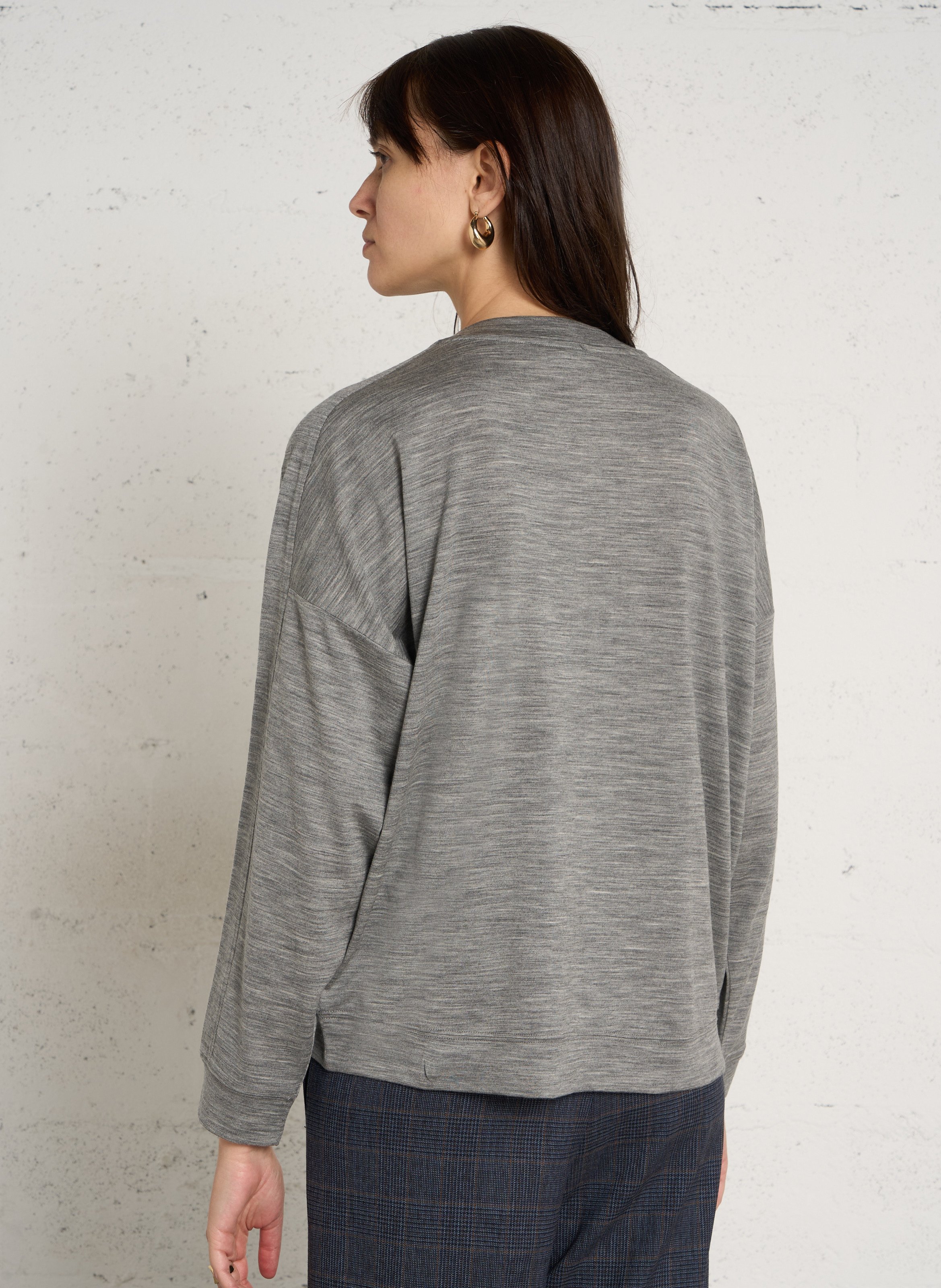 Loose wool T-shirt MAISON 123 Grey