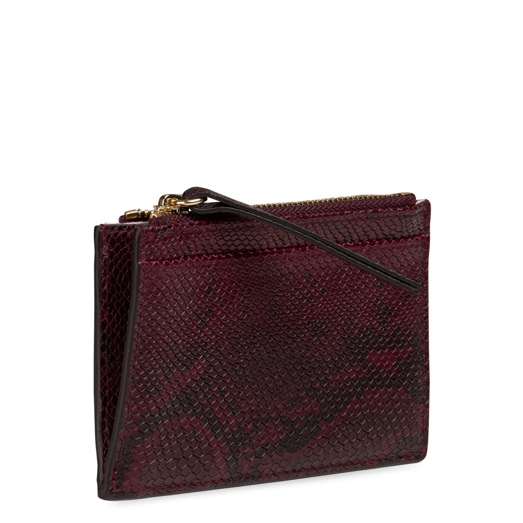 Porte carte imprimé en cuir MAISON 123 Rouge