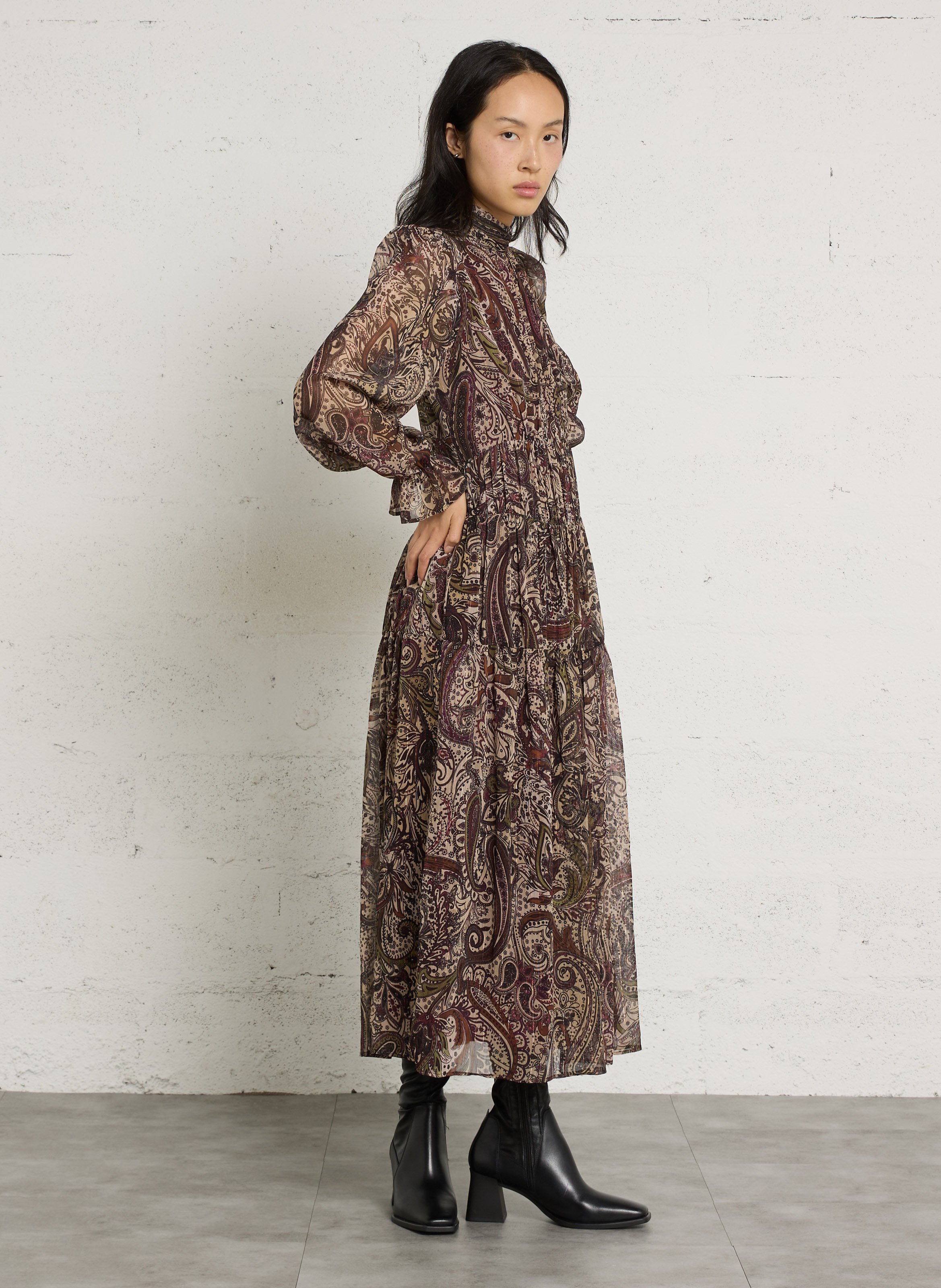 Langes, langes Kleid mit Print SUD EXPRESS Rot