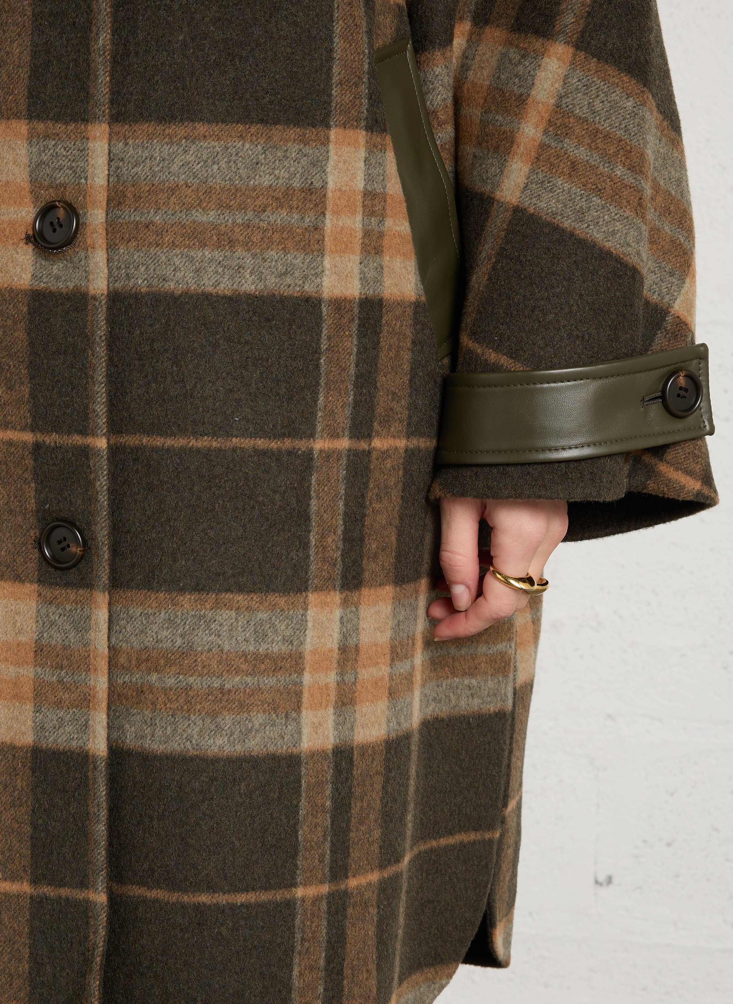 Manteau oversize en laine mélangée BERENICE Kaki