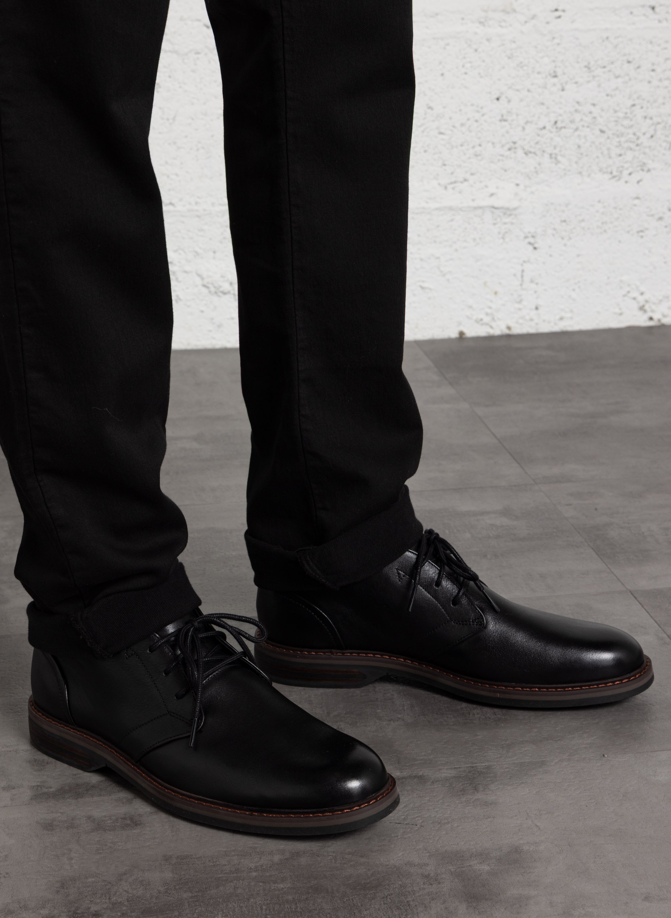 Lace-up leather mid-calf boots CLARKS Black