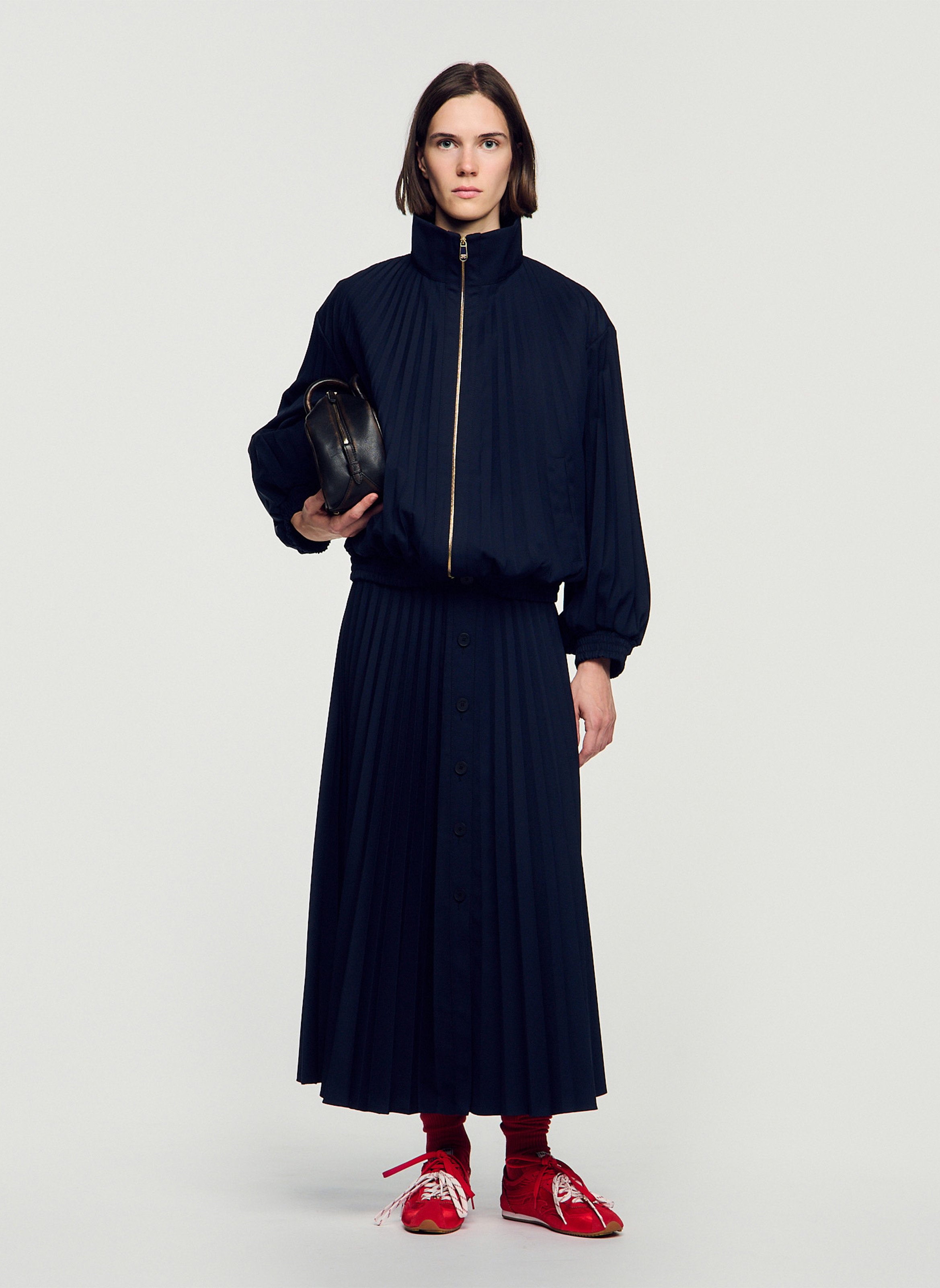 Oversize-Jacke mit Falten SANDRO Blau