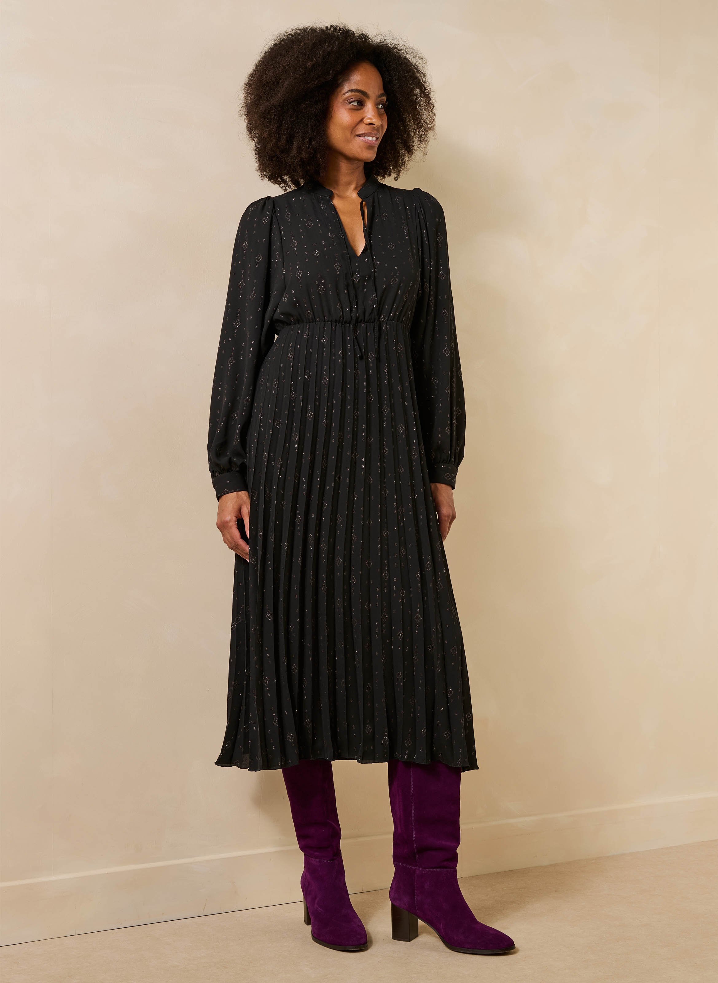 Robe longue à imripimé LA FEE MARABOUTEE Noir