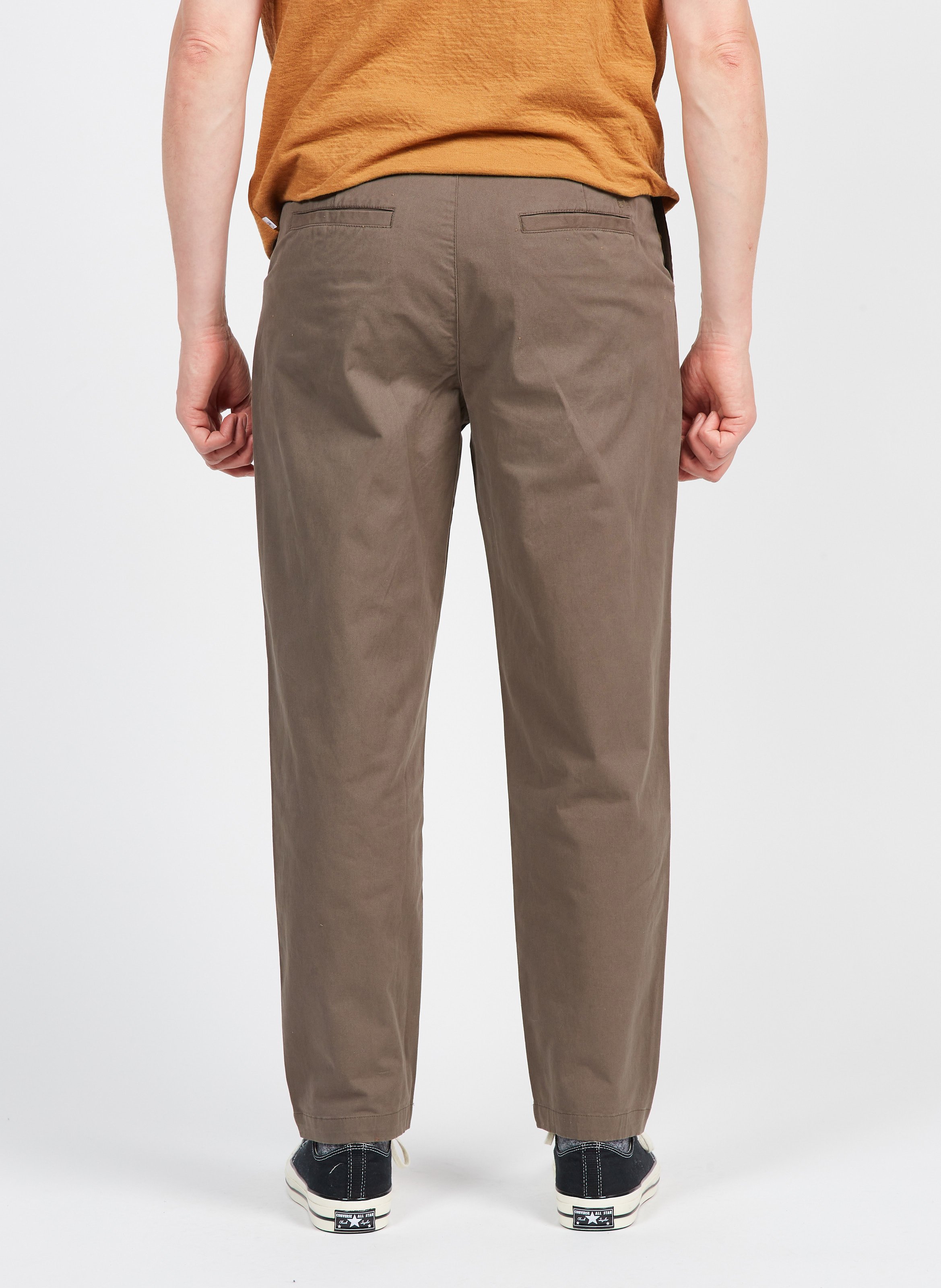Regular-fit straight cotton-blend pants MINIMUM Brown