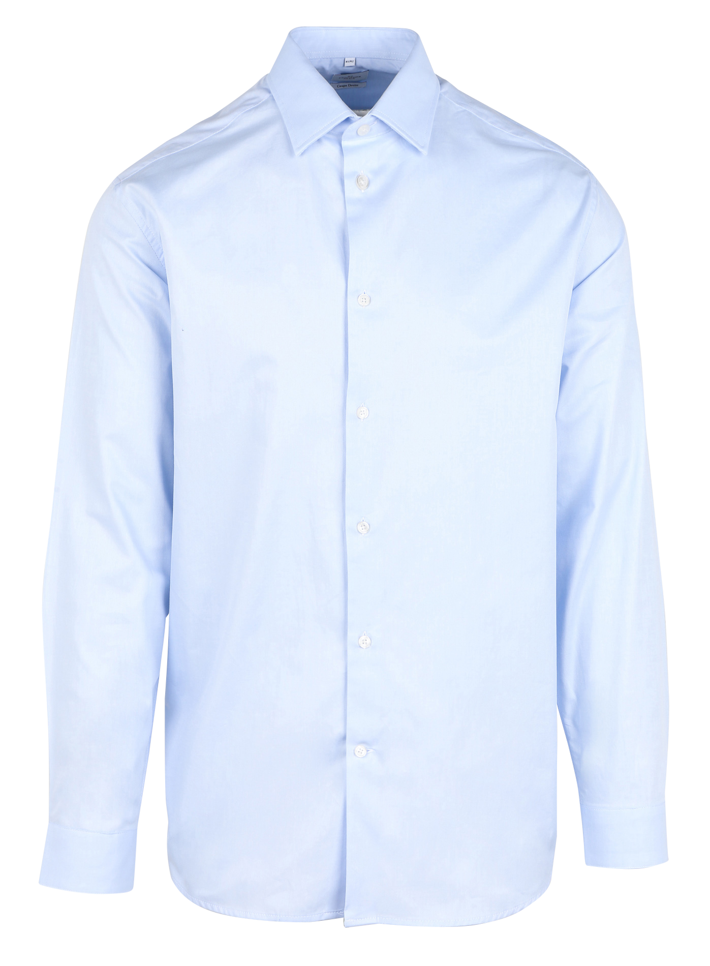 Straight cotton shirt with classic collar AU PRINTEMPS PARIS Blue