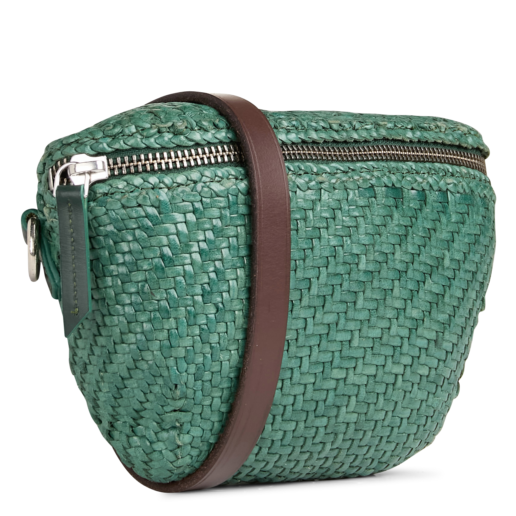Sac banane en cuir tressé DRAGON DIFFUSION Vert