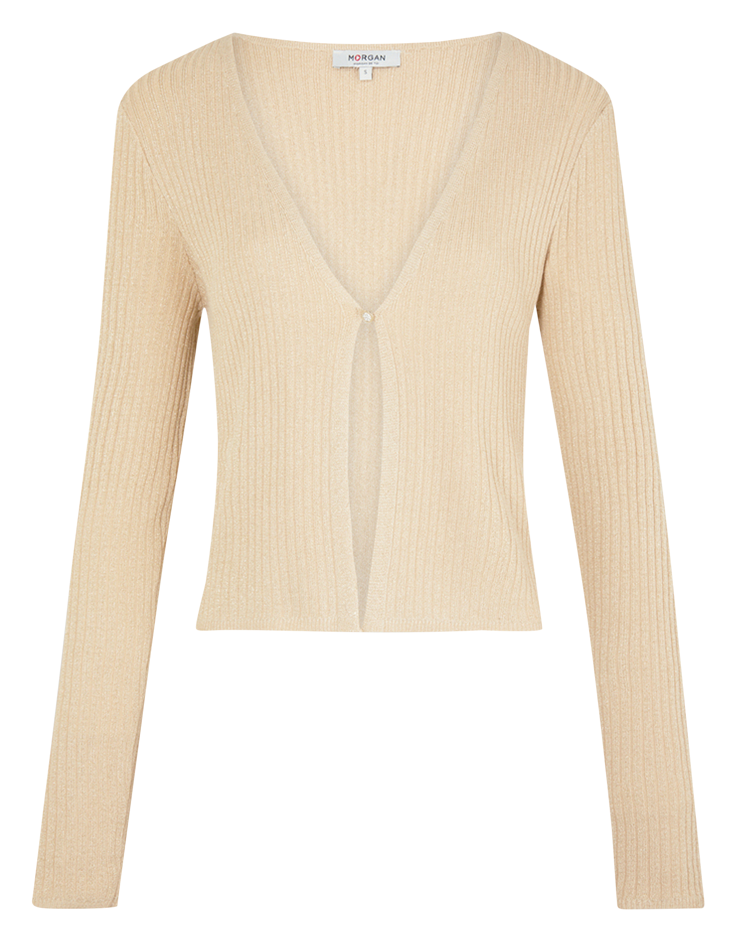 Fitted ribbed V-neck vest MORGAN Yellow