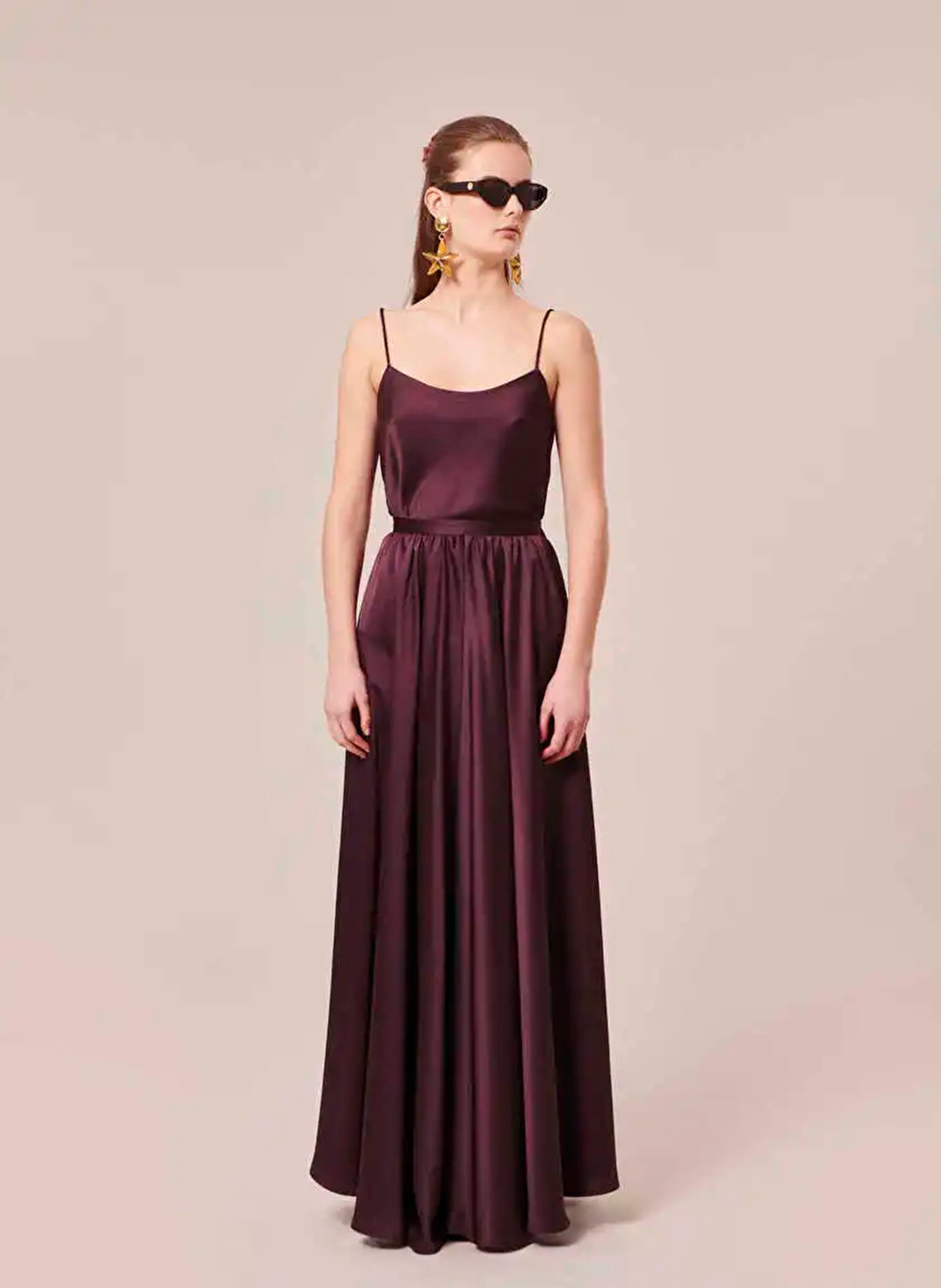 Jupe Midi Tara Jarmon Rayures Chevron Marron Chiné - Taille 38 (M), Occasion Très Bon état