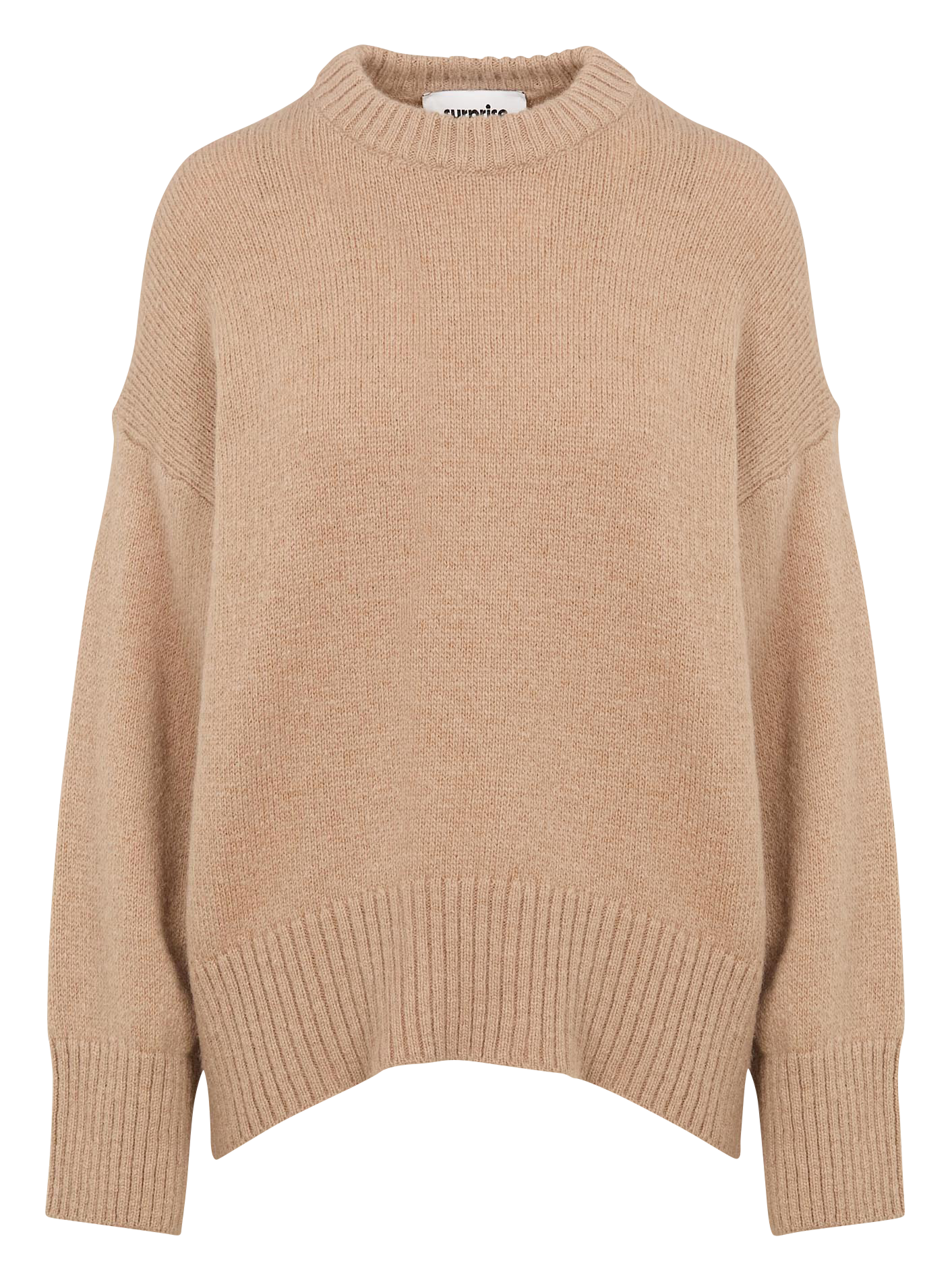 Pull ample col rond en mohair mélangé Martha Camel Surprise