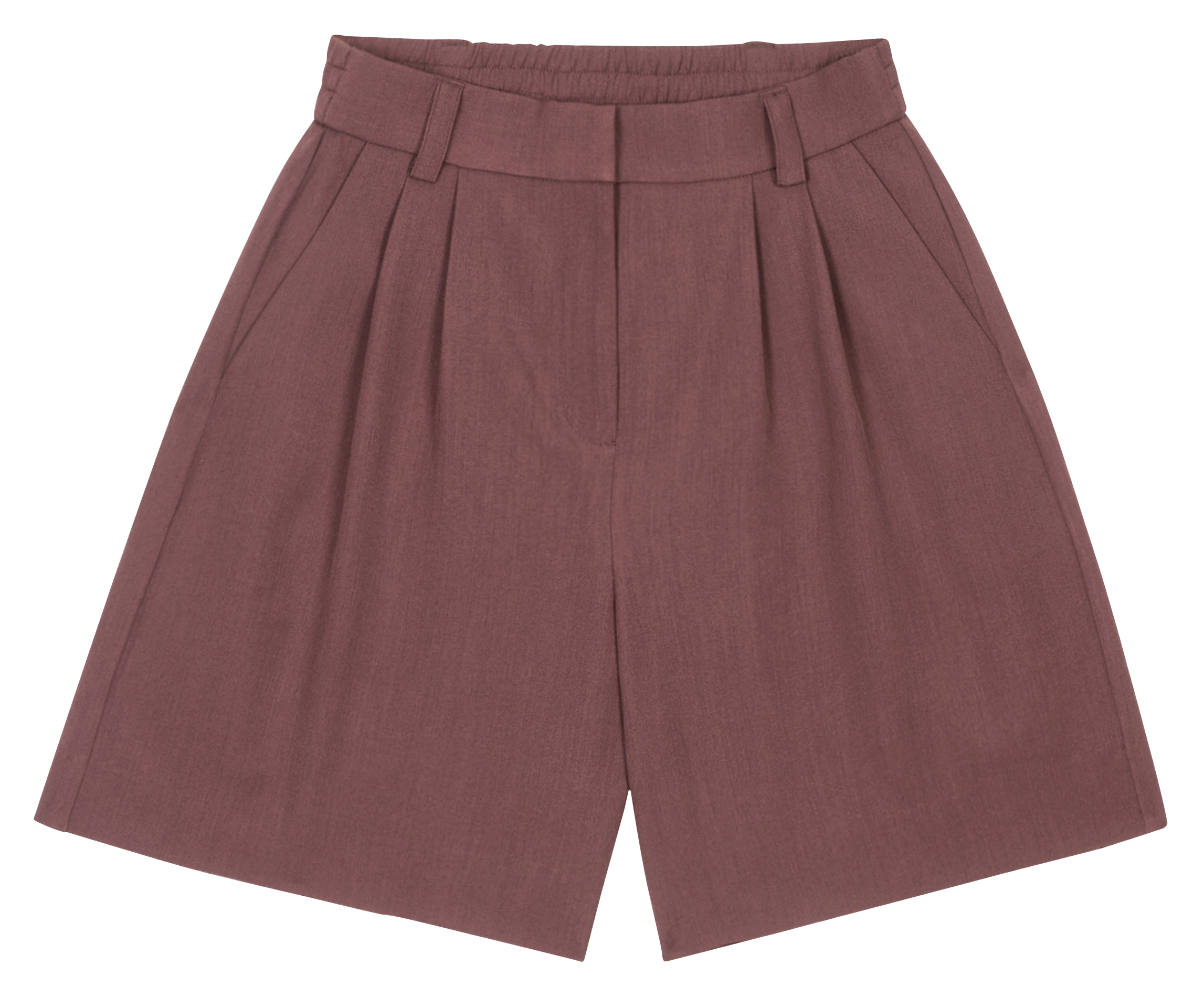 High-waisted Bermuda shorts AN'GE Brown
