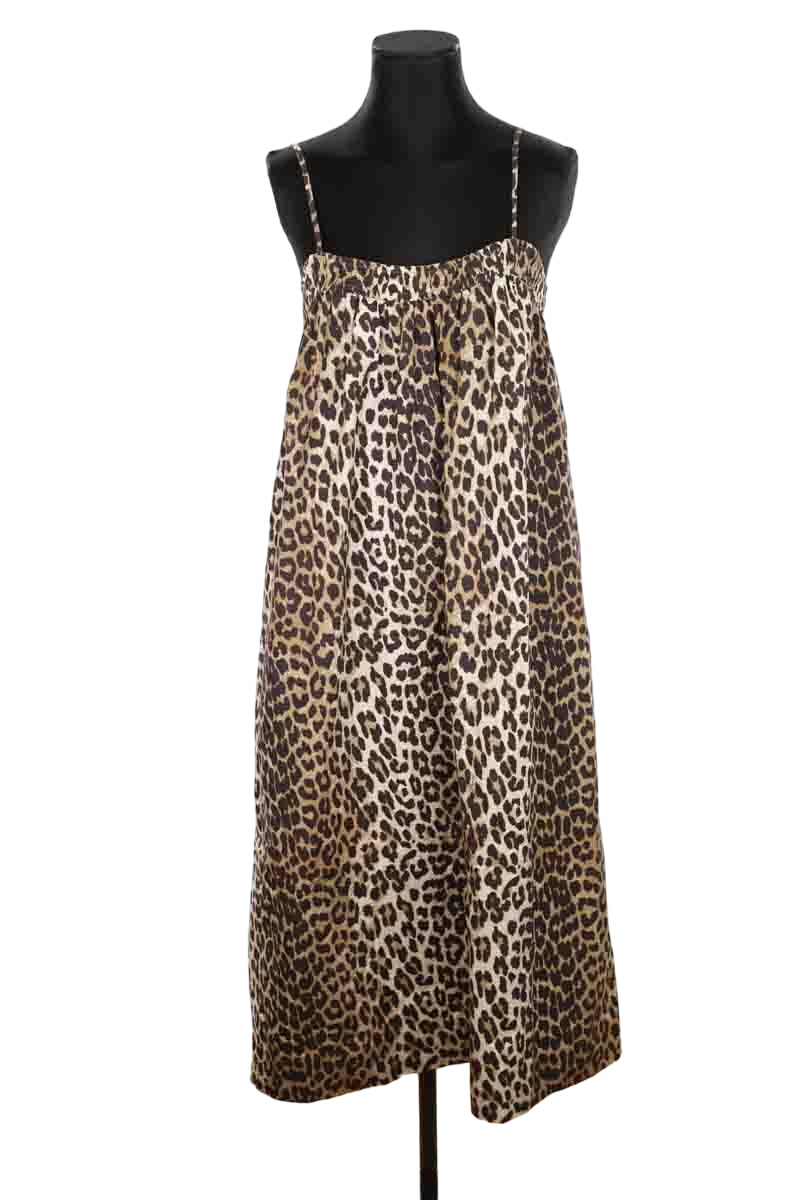 Cotton dress GANNI - Seconde Main Brown