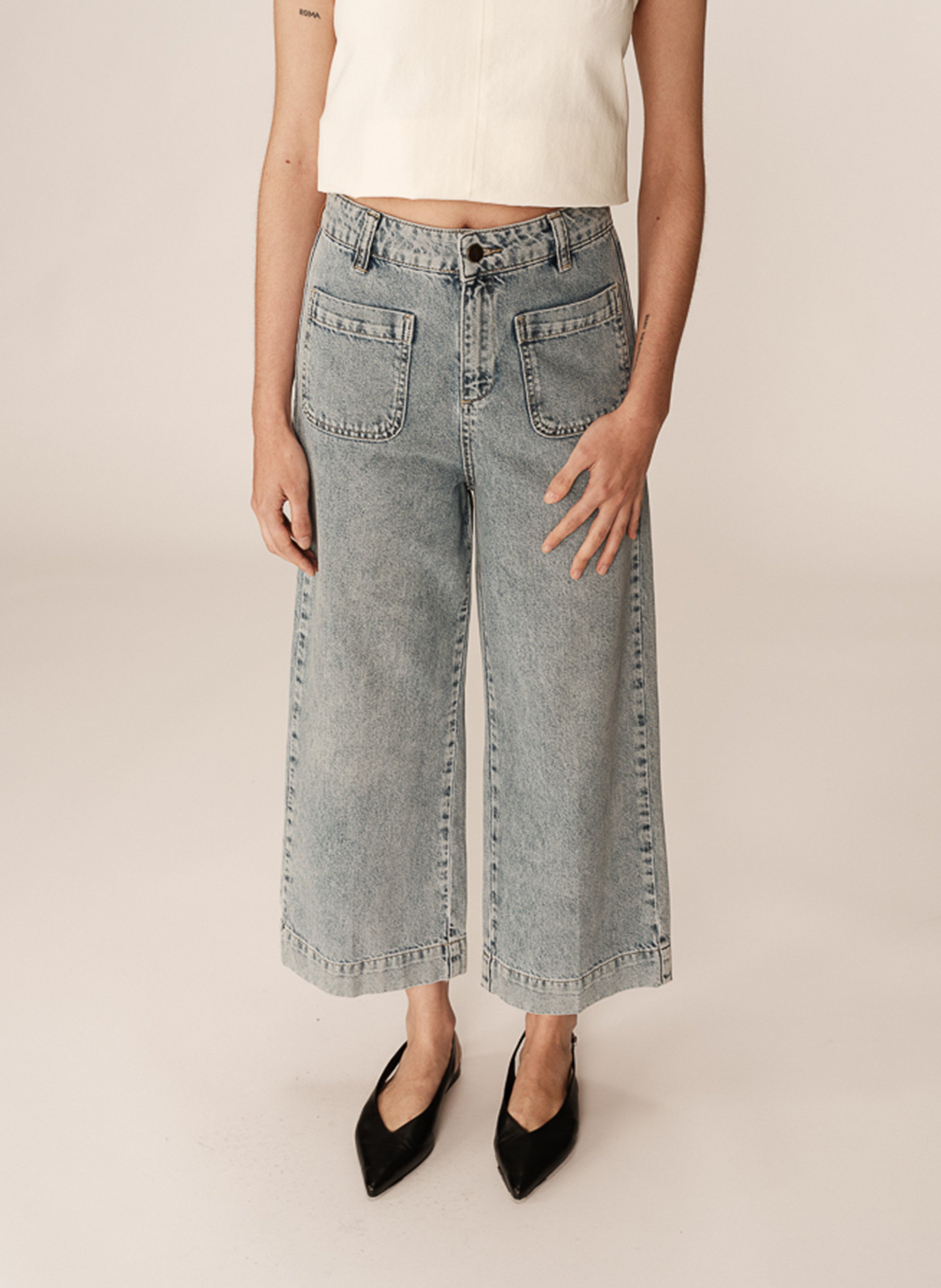 Wide leg cotton jeans GRACE ET MILA