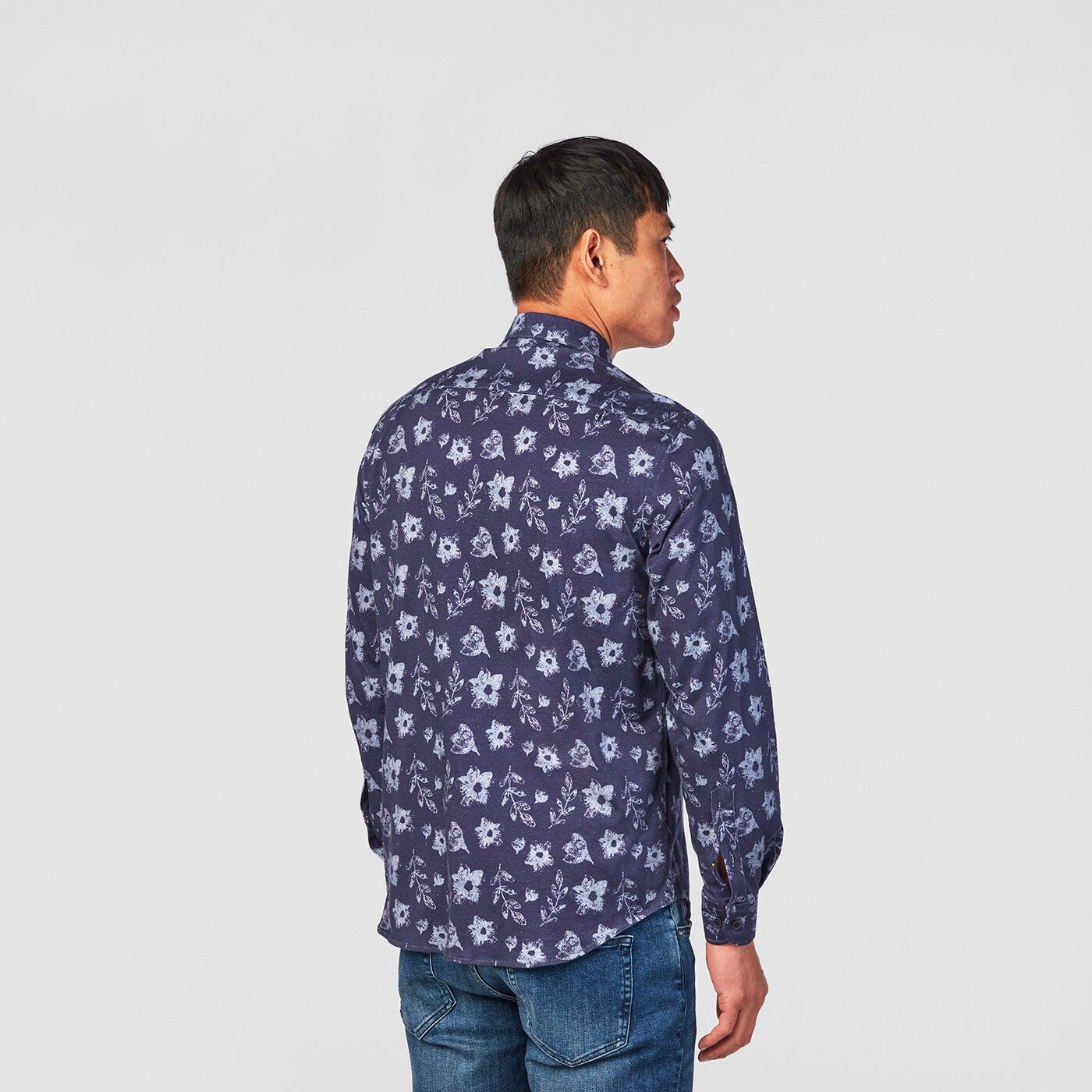 Long-sleeved shirt with fancy patterns SERGE BLANCO Blue