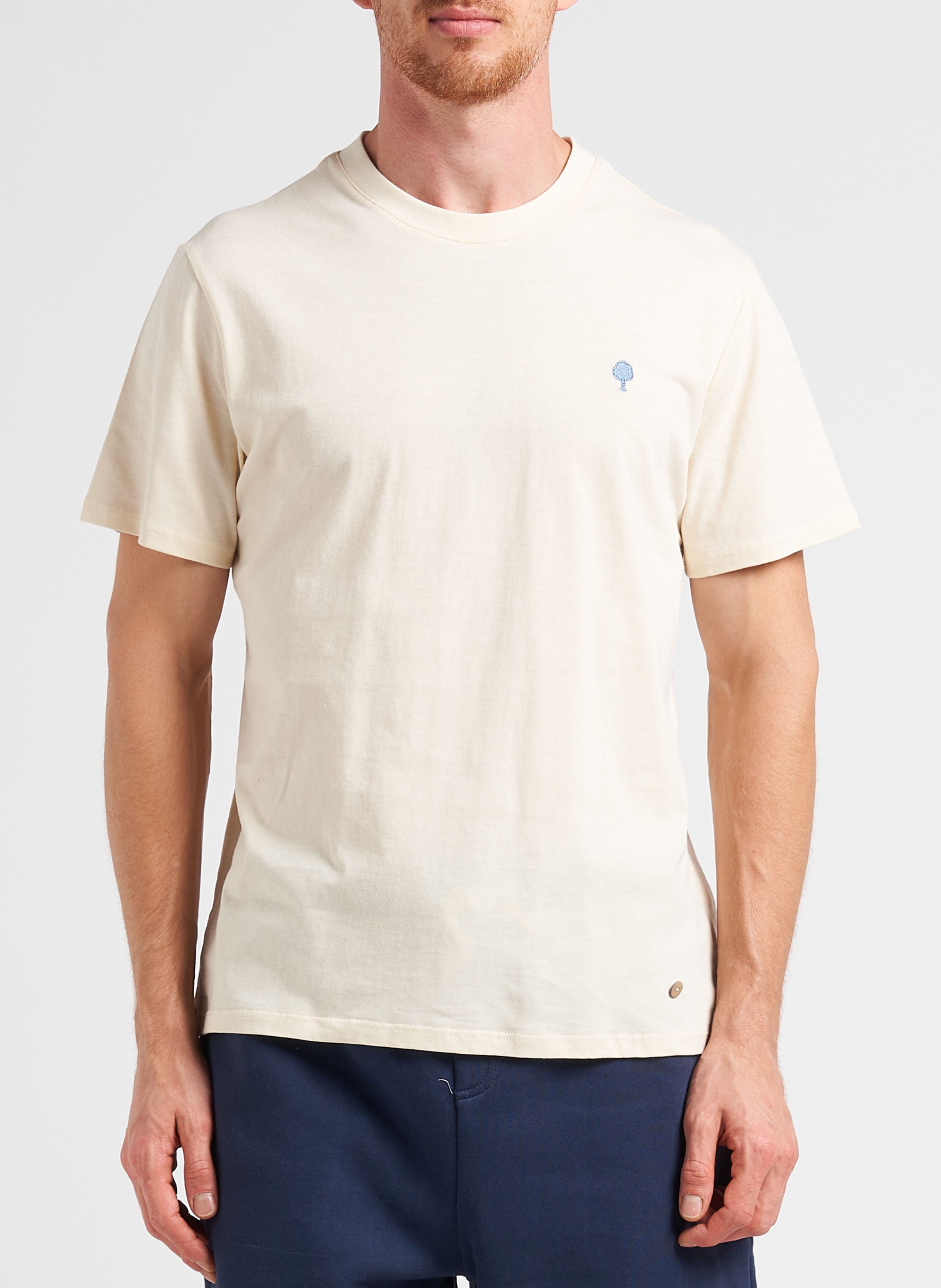 Besticktes T-Shirt aus Baumwoll-Mix, Regular Fit FAGUO Beige