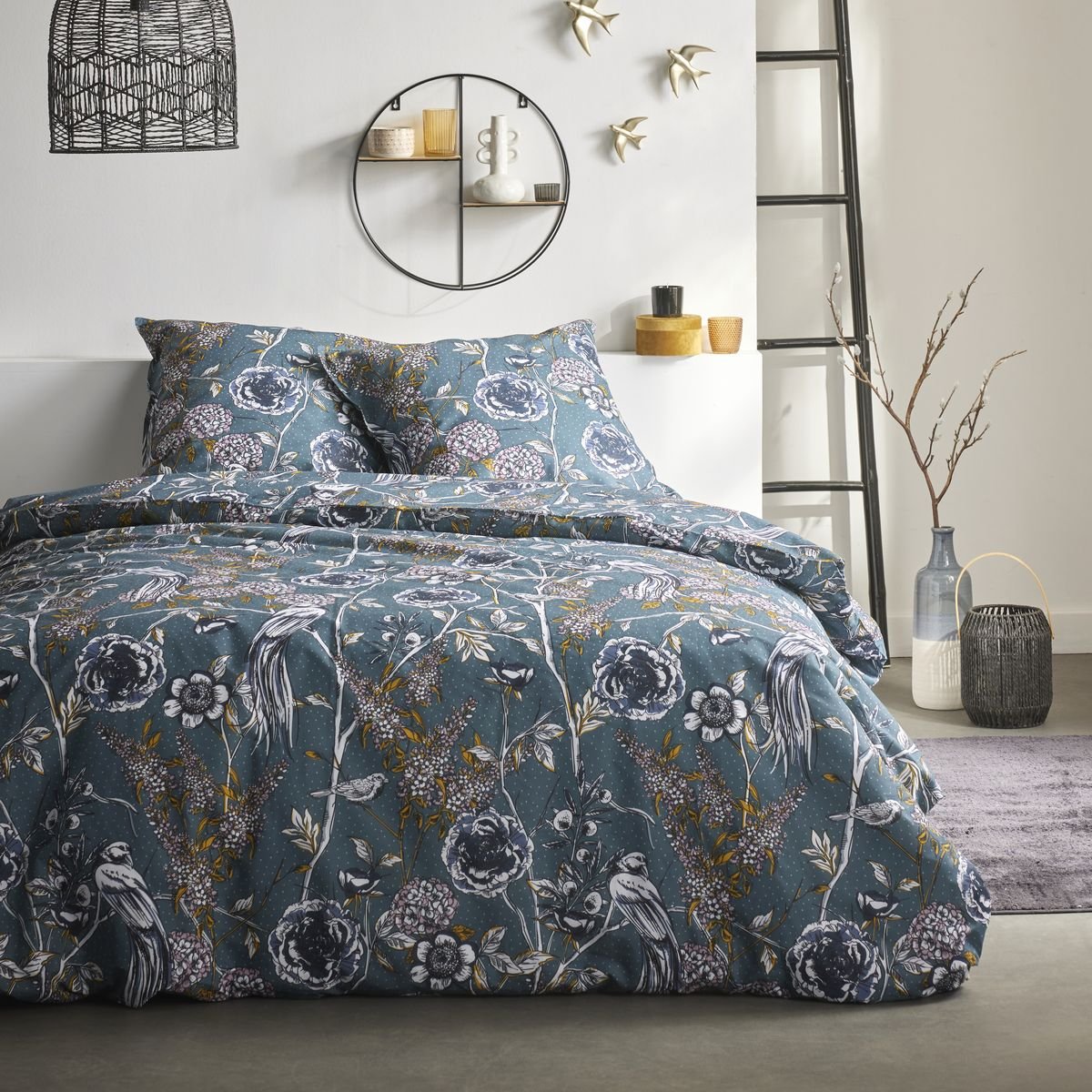 Printed cotton bed set TODAY LINGE DE MAISON Blue