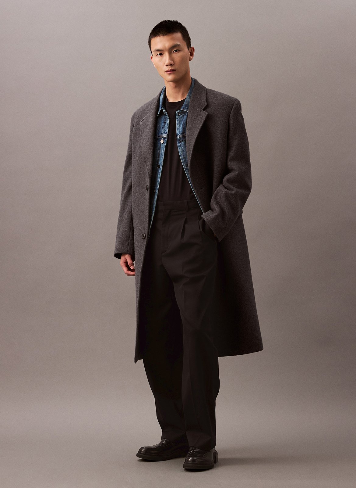 Tee-shirt droit en coton CALVIN KLEIN Noir