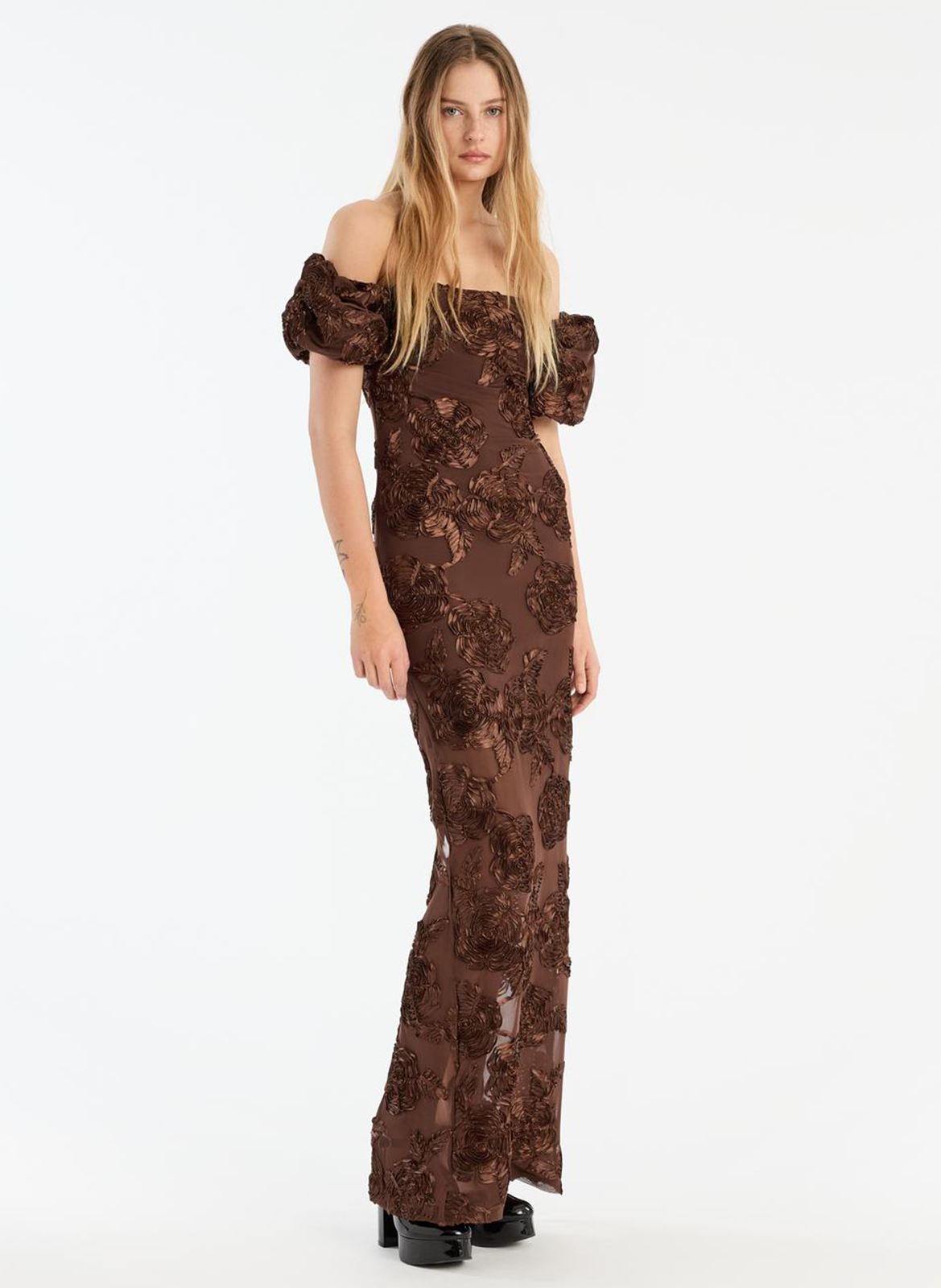 Long bustier dress ROTATE Brown