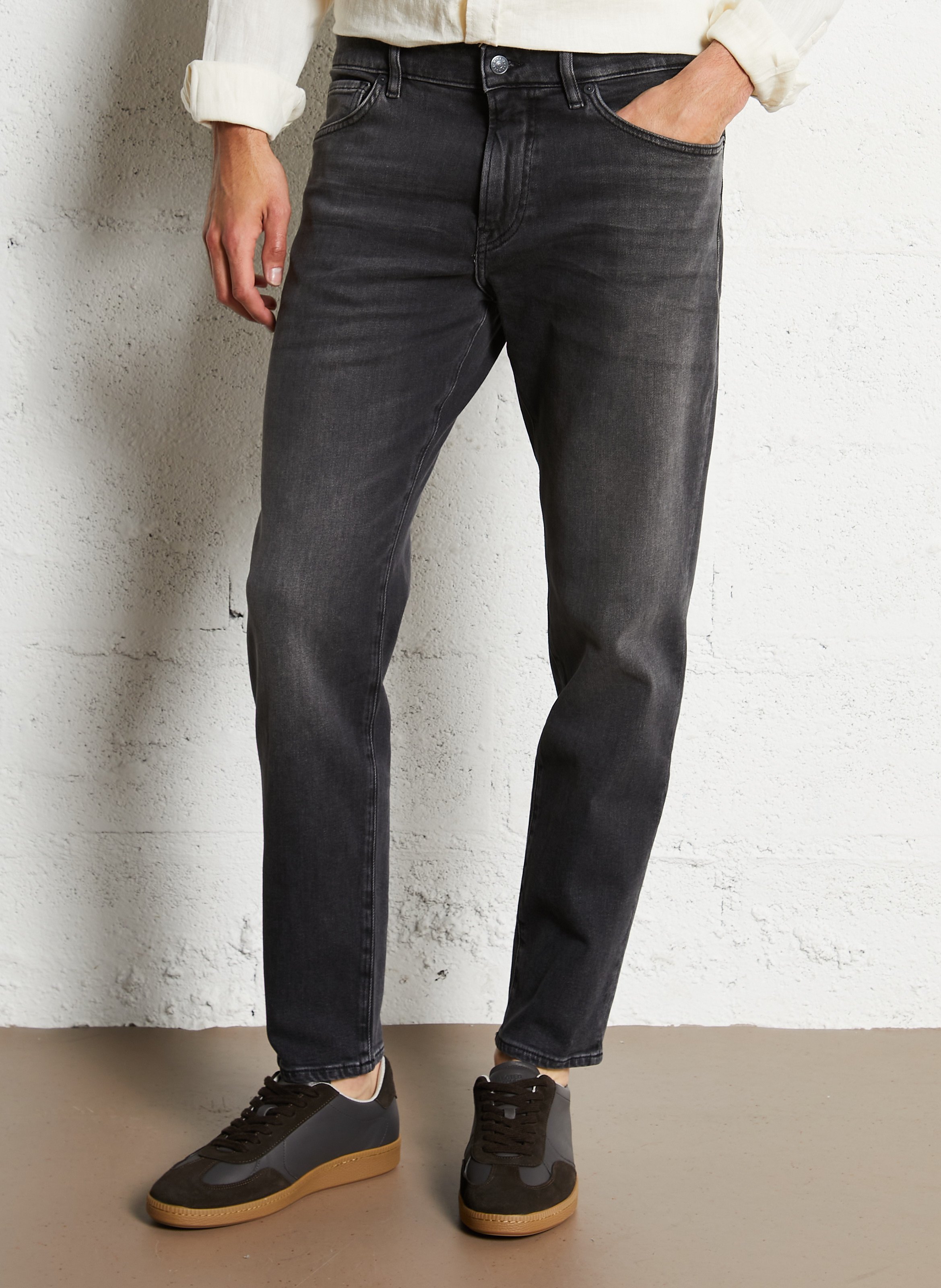 Cotton-blend tapered jeans BOSS Black