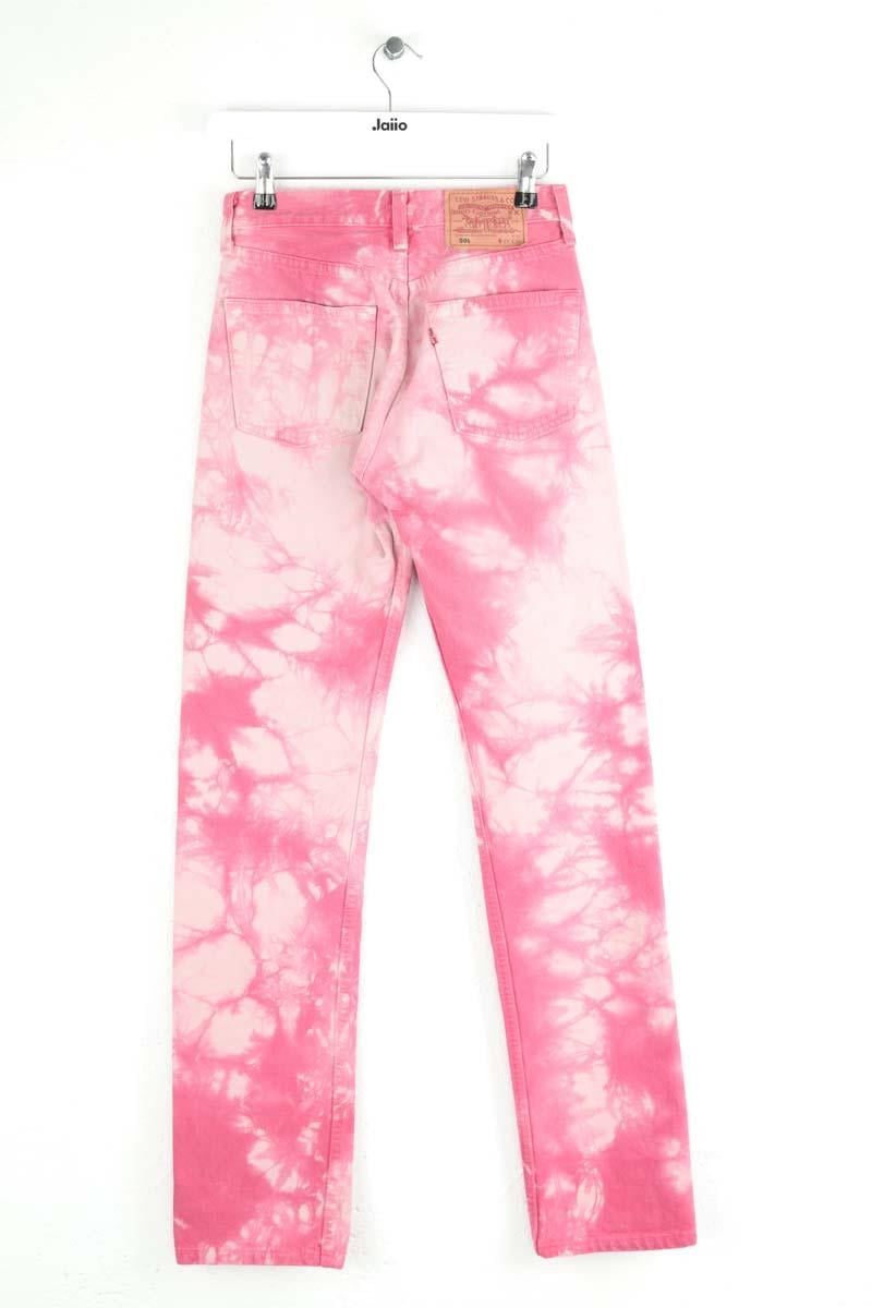 Jean droit 501 en coton LEVI'S - Seconde main Rose