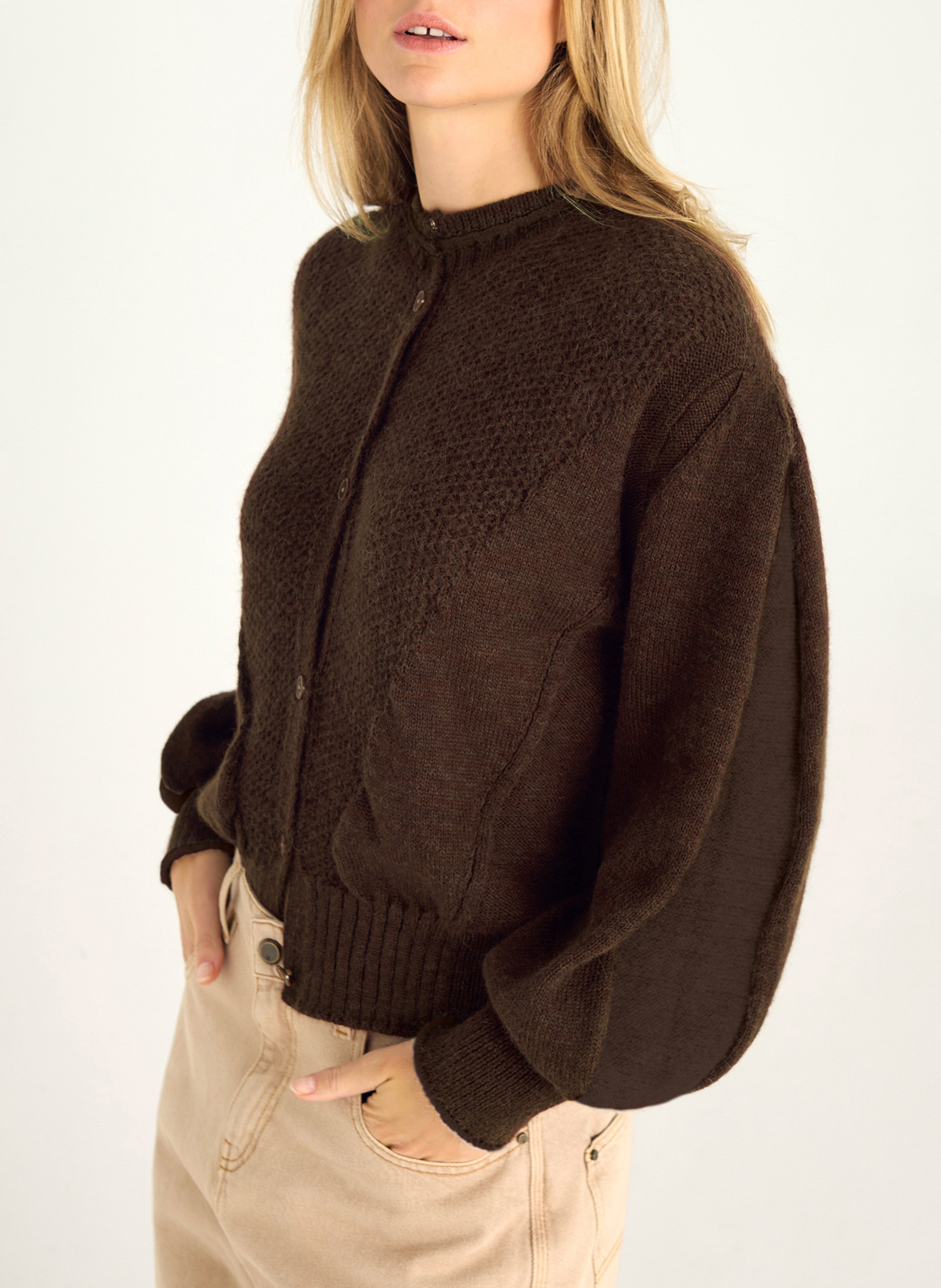 Oversized cardigan van wolmix COTELAC Violet